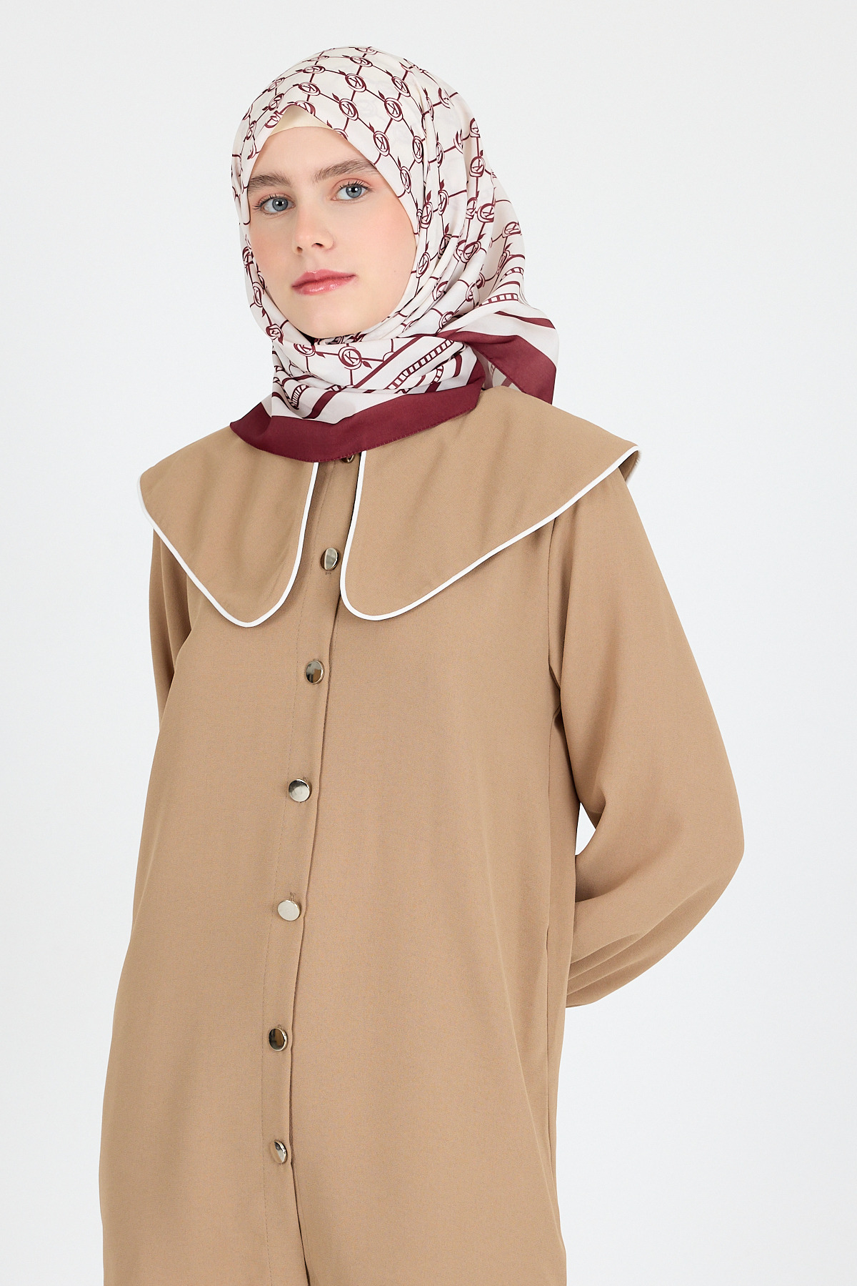 Bordo Monogram Desenli Eşarp 3015 - RAYS