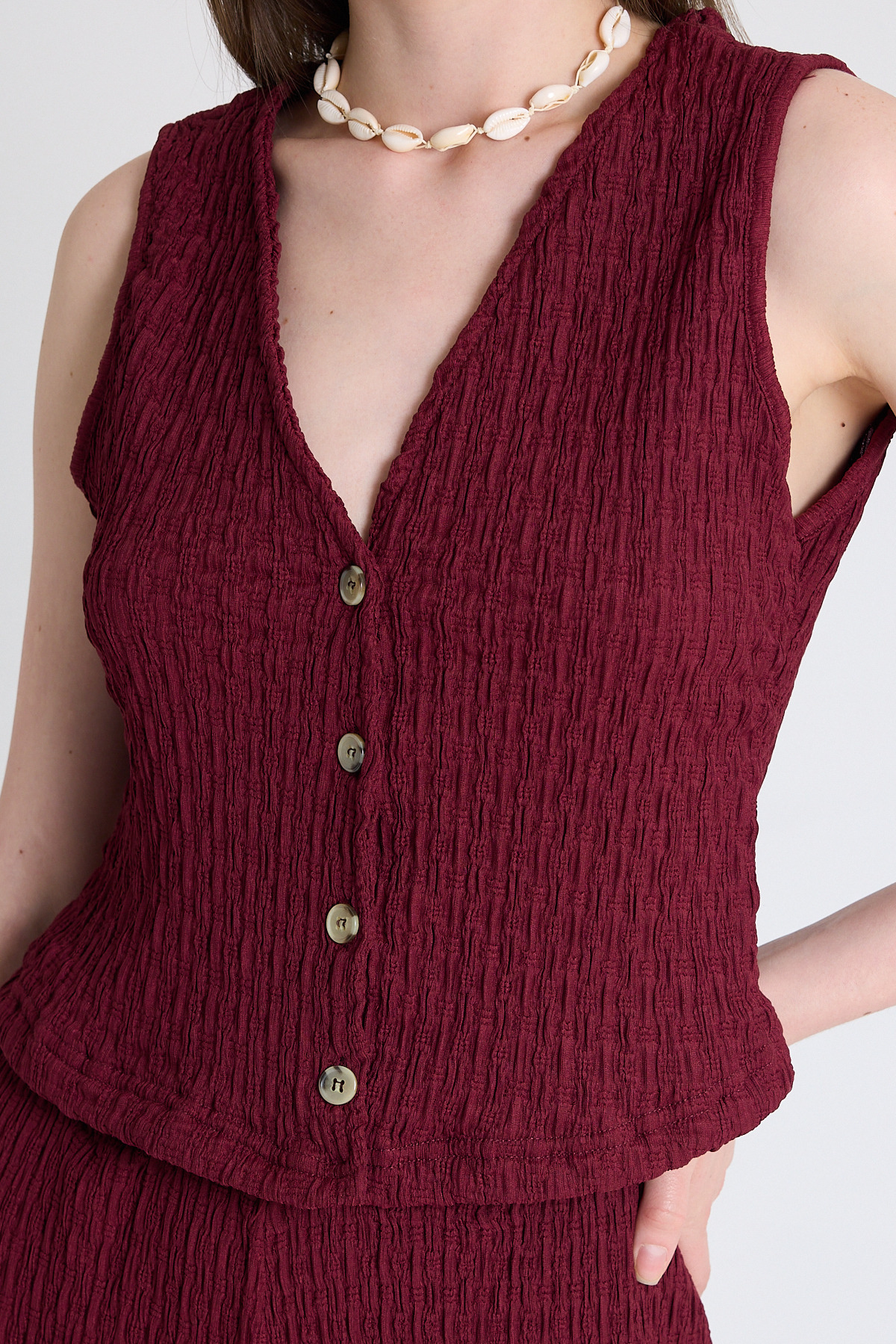 Bordo V Yaka Yelek ve Pantolon Takımı 3000 - RAYS