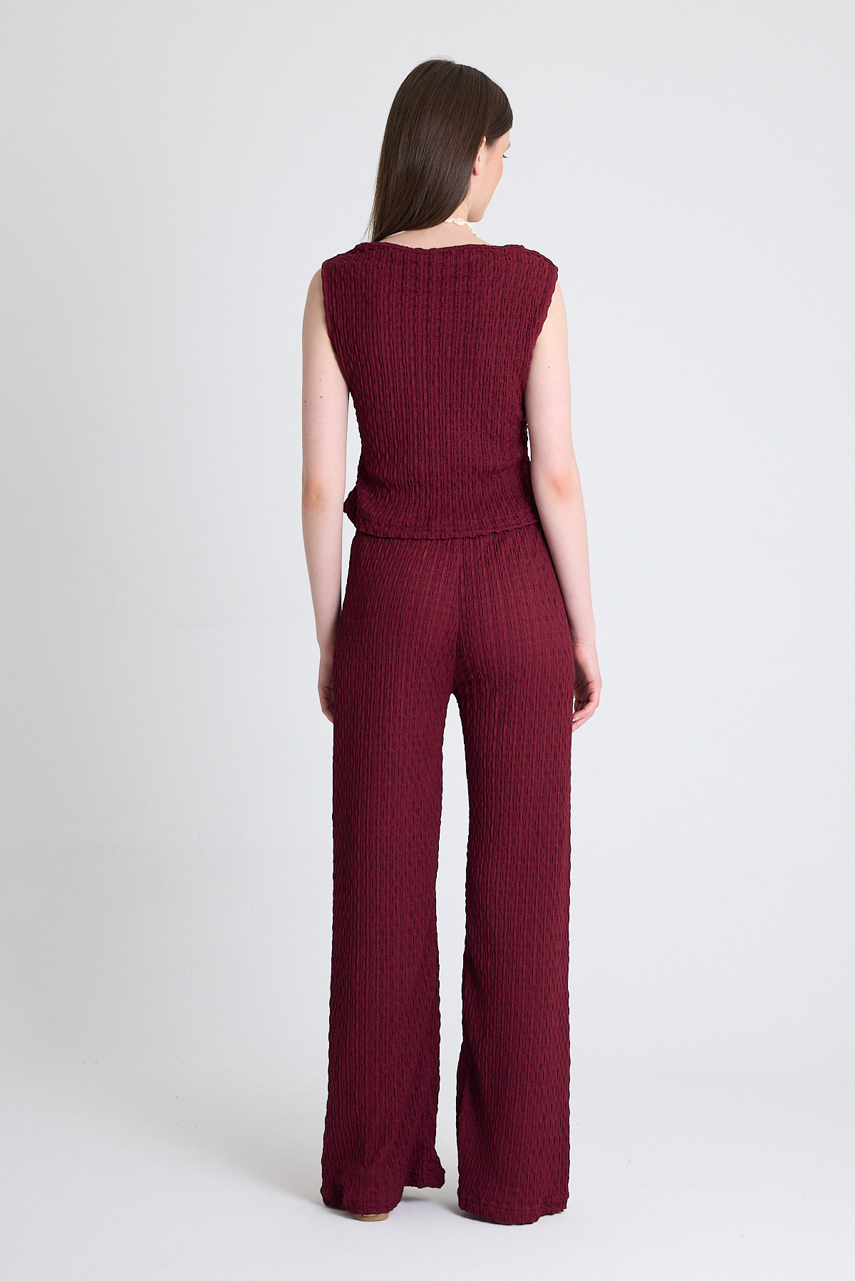 Bordo V Yaka Yelek ve Pantolon Takımı 3000 - 5