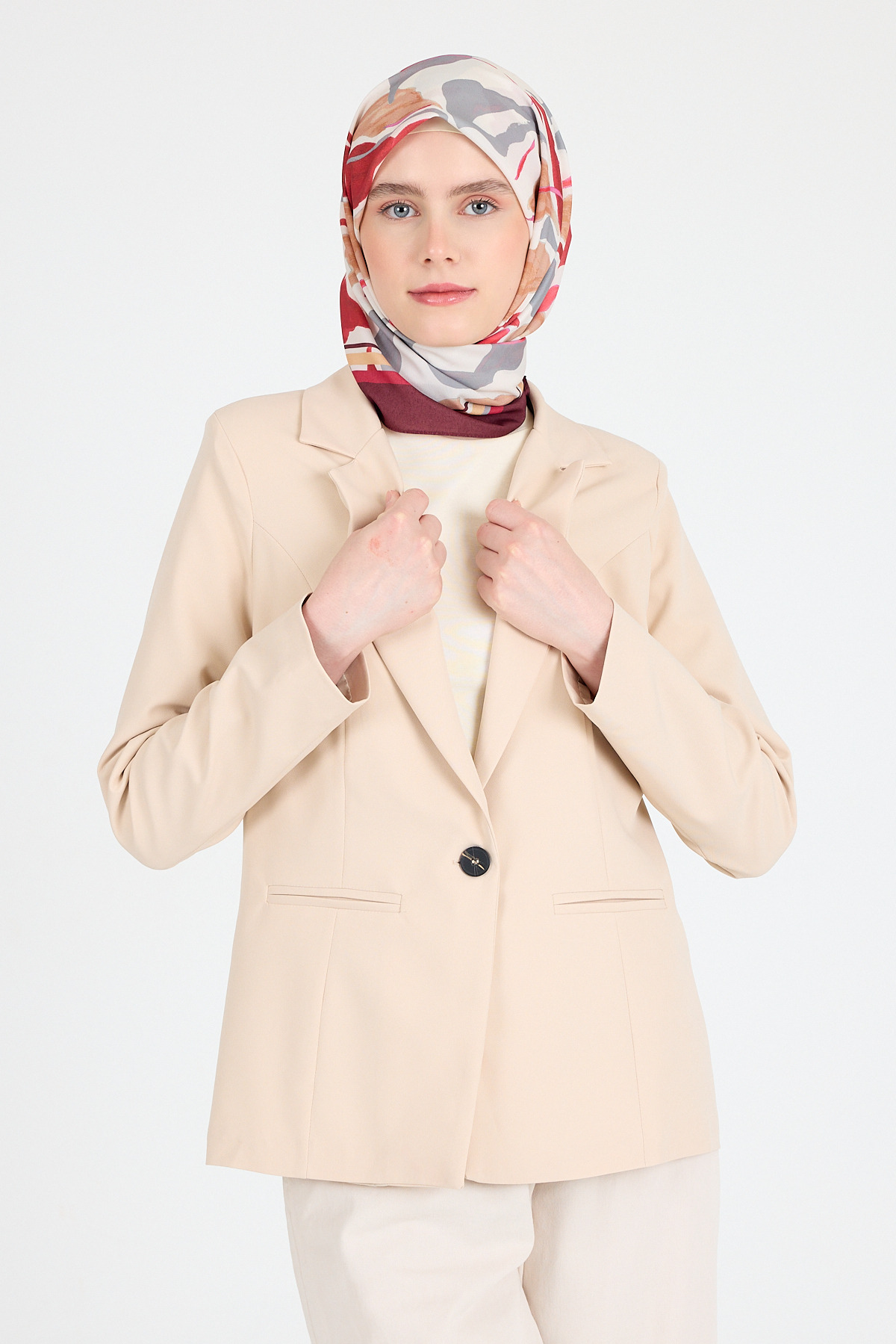Bordo Yaprak Desen Eşarp 3004 - 2