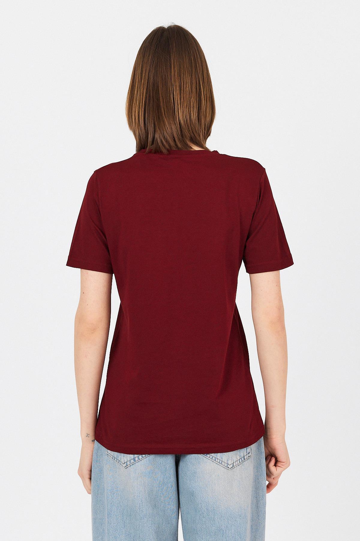 Bordo Yazı Kabartmalı Tişört 25223 - 4