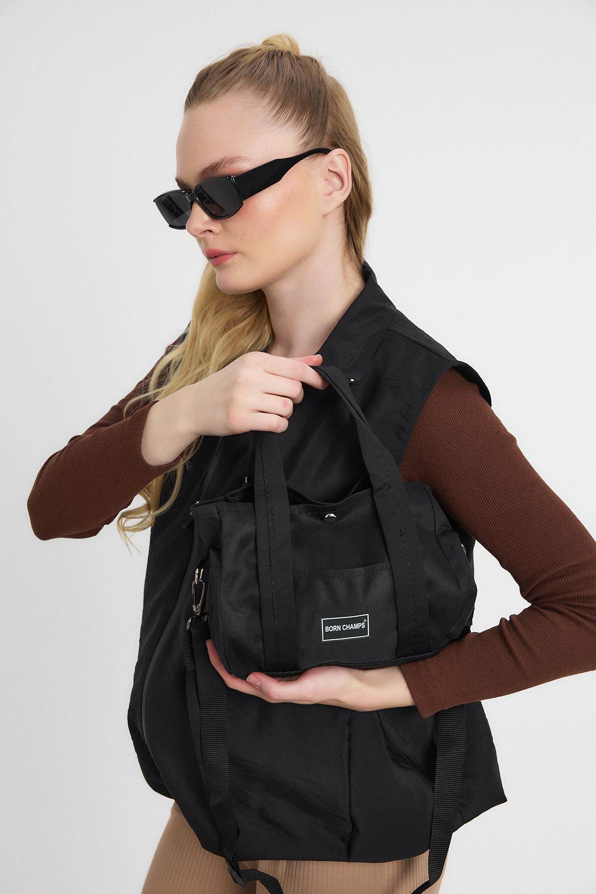 Born Champs Baskı Çapraz Çanta - 9113 Siyah - RAYS (1)