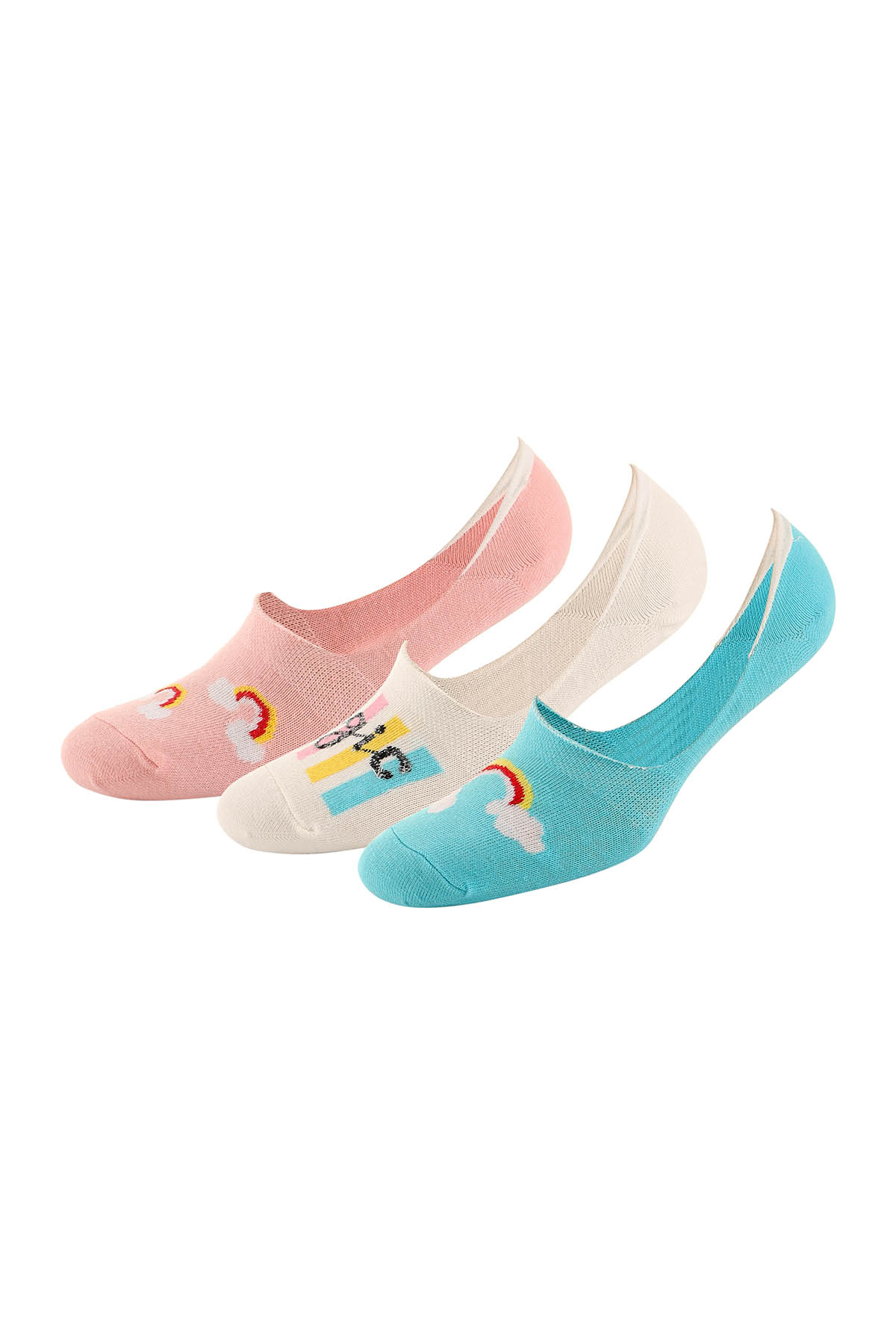 Bulut Desen 3'lü Babet Bayan Çorap - 1044 Karma 