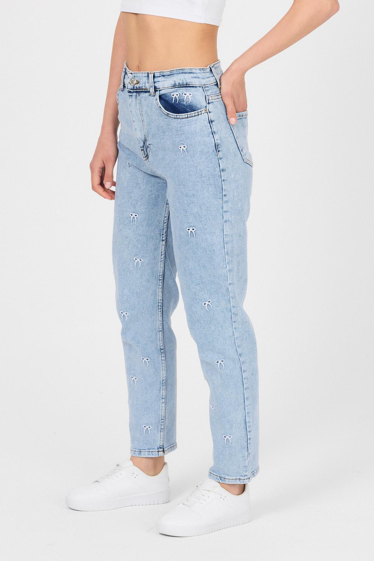 Buzkar Fiyonk İşlemeli Boyfriend Jean 2229 - 3