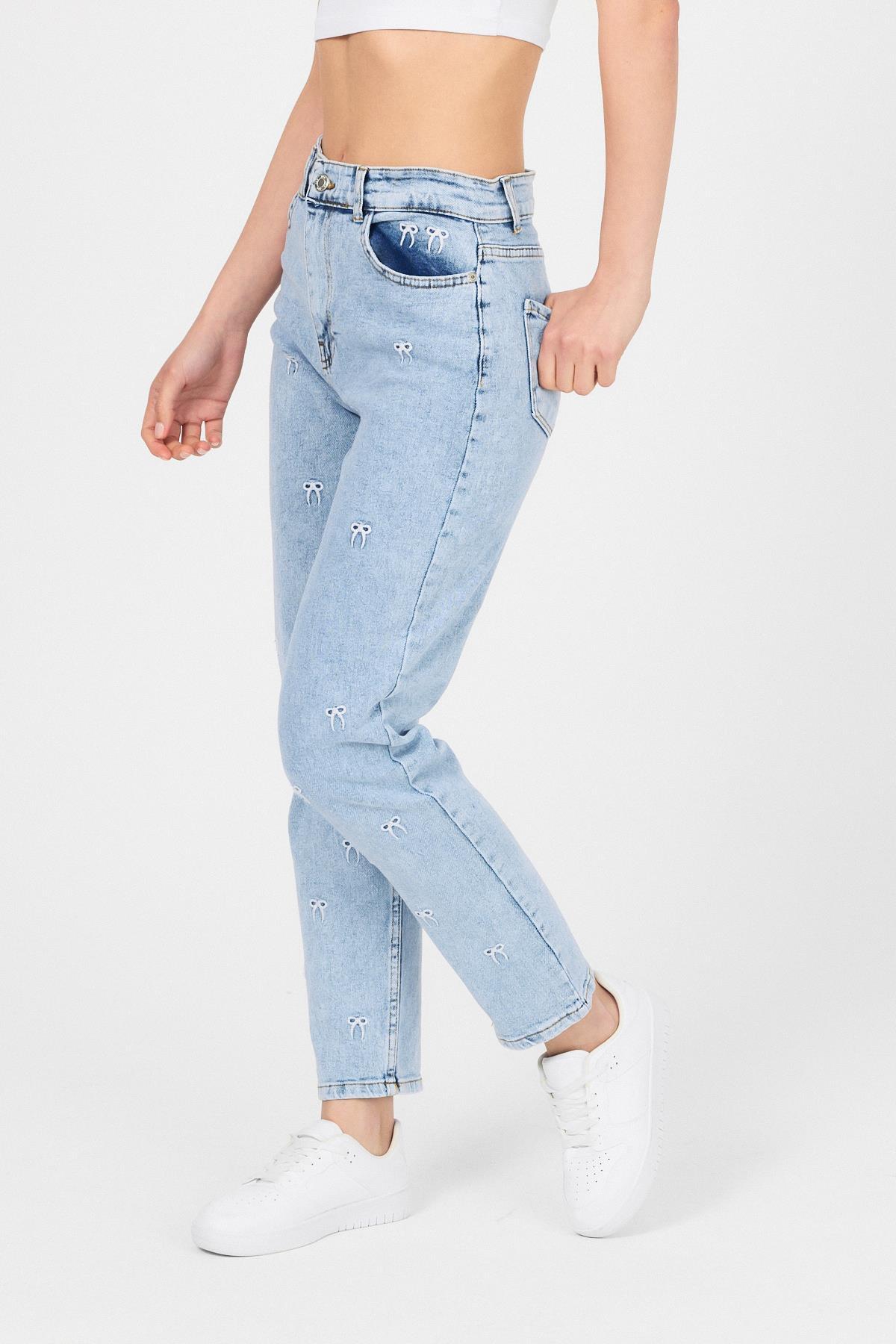 Buzkar Fiyonk İşlemeli Boyfriend Jean 2229 - 6