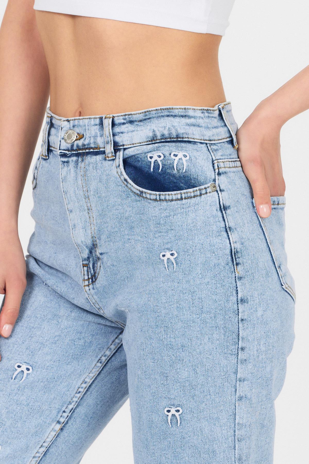 Buzkar Fiyonk İşlemeli Boyfriend Jean 2229 - 7