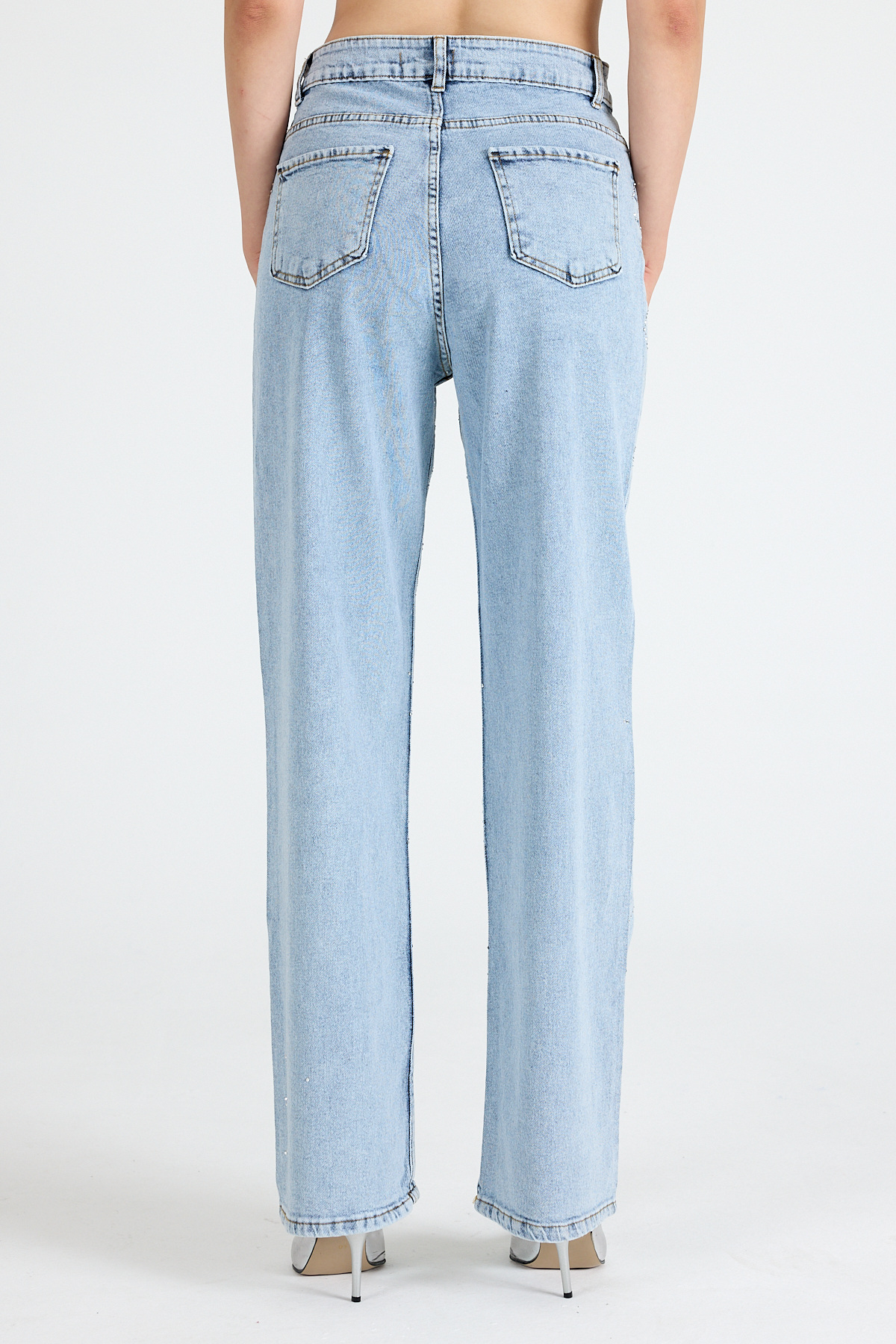 Buzkar Geometrik Taşlı Straight Jean 3330 - 5