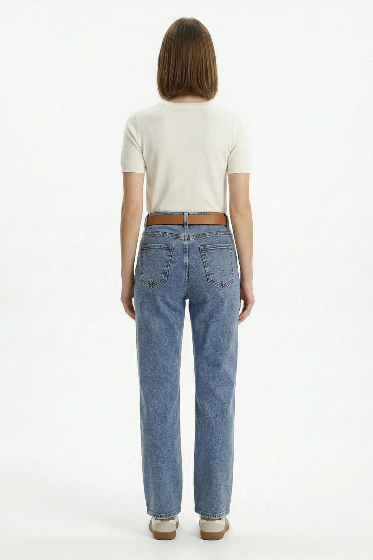 Buzkar Kemerli Likralı Jean 3043 - 3