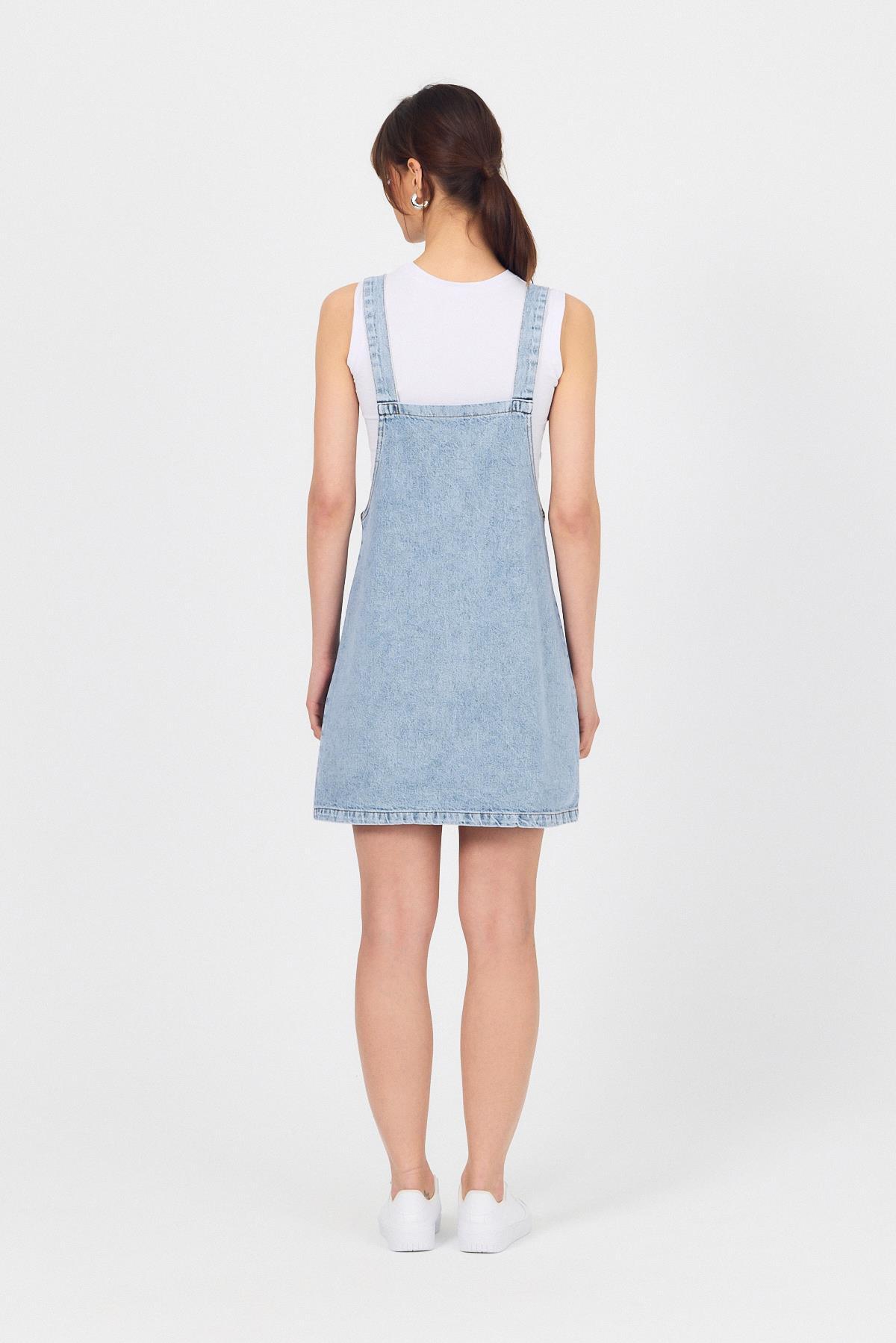 Buzkar Mini Kot Salopet Elbise 9077 - 5