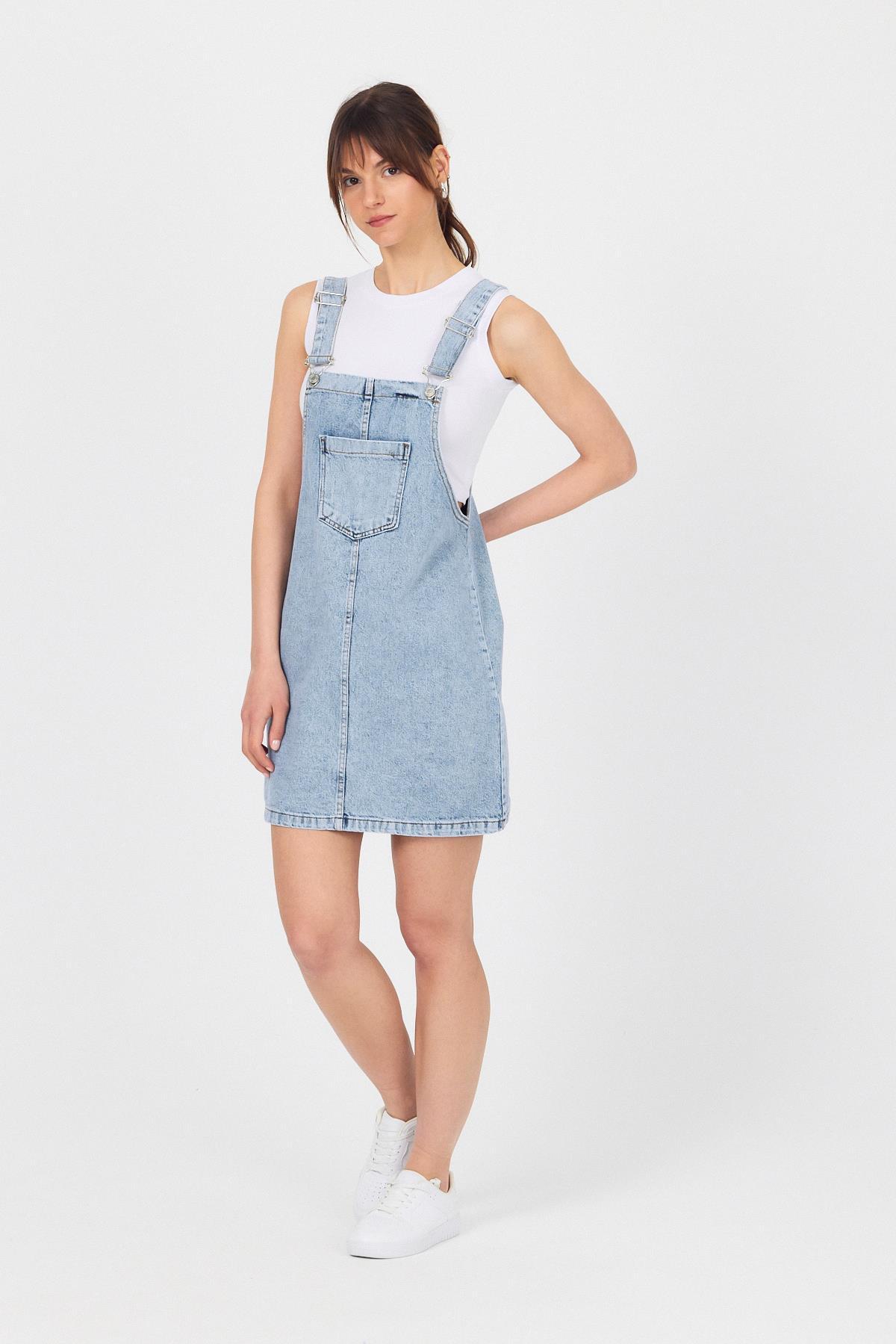 Buzkar Mini Kot Salopet Elbise 9077 - 6