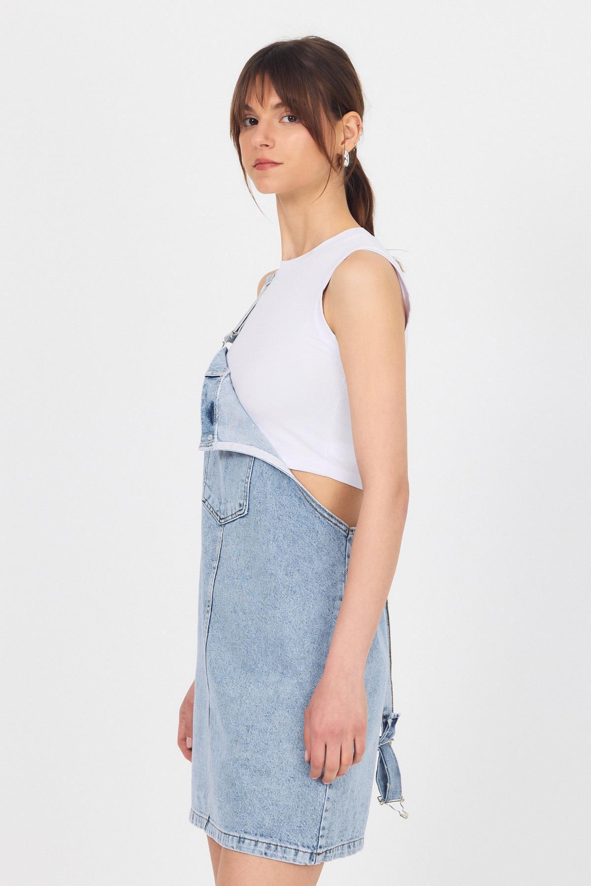 Buzkar Mini Kot Salopet Elbise 9077 - 8