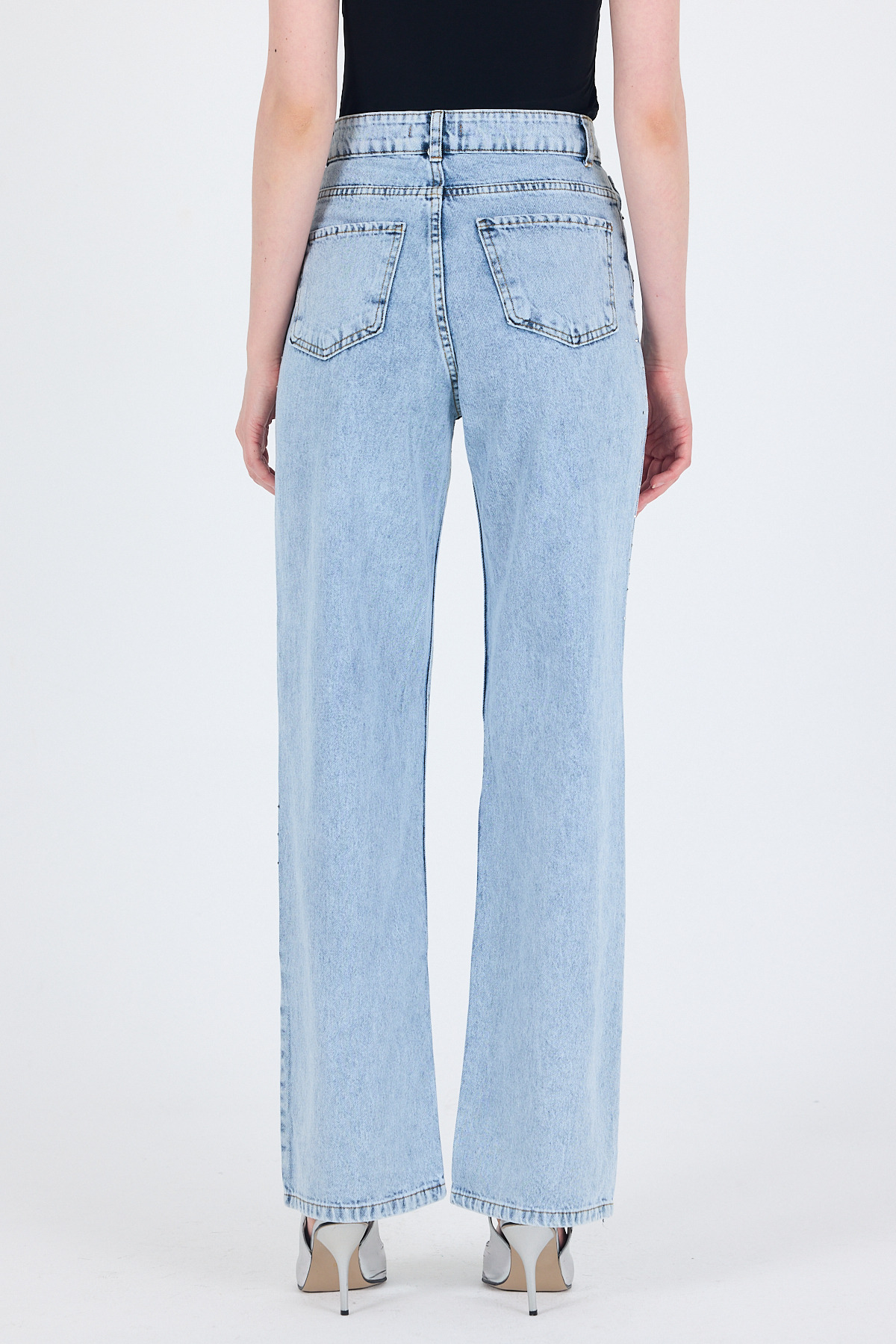 Buzkar Taş Detaylı Düz Paça Jean Pantolon 4910 - 5
