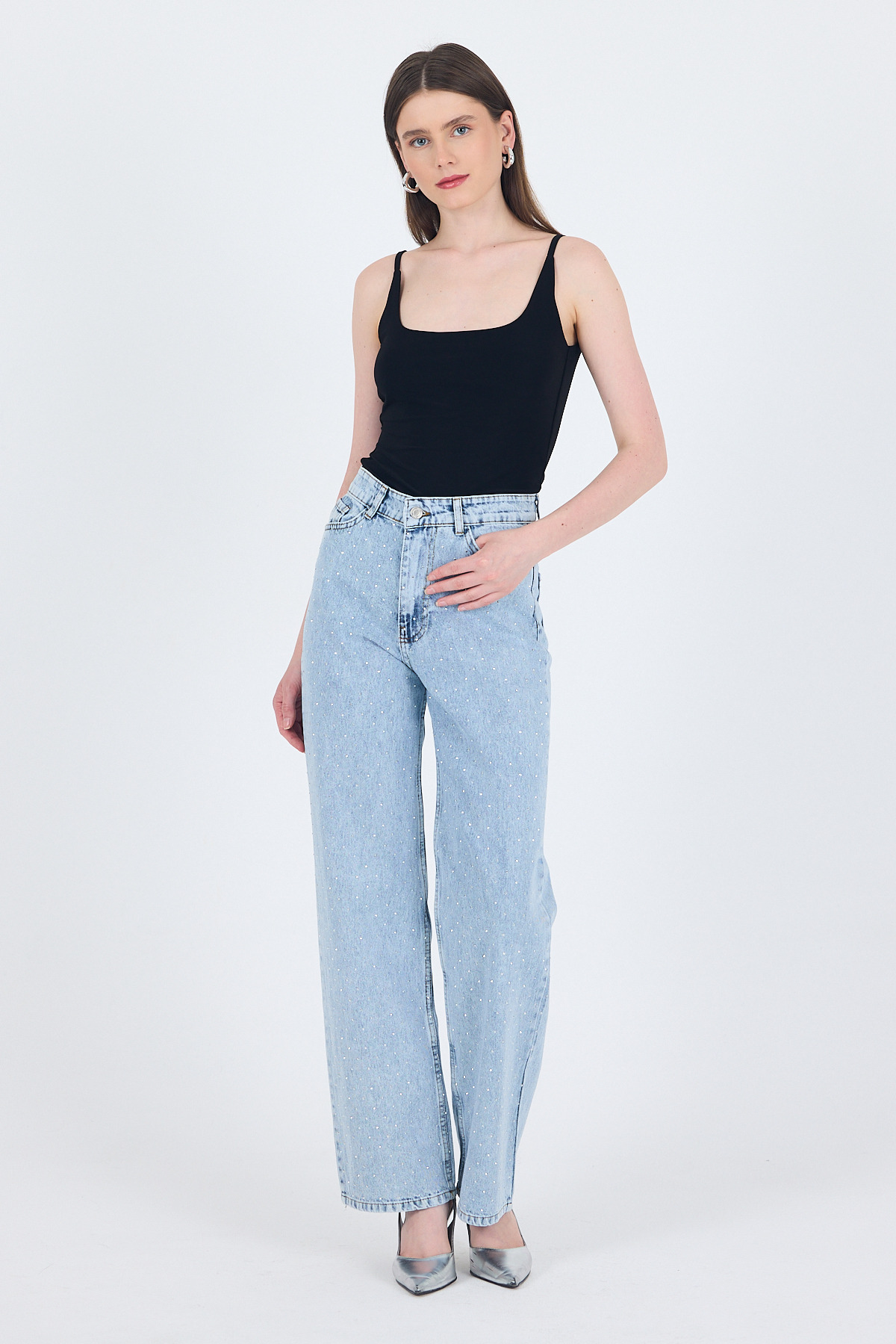 Buzkar Taş Detaylı Düz Paça Jean Pantolon 4910 - 6