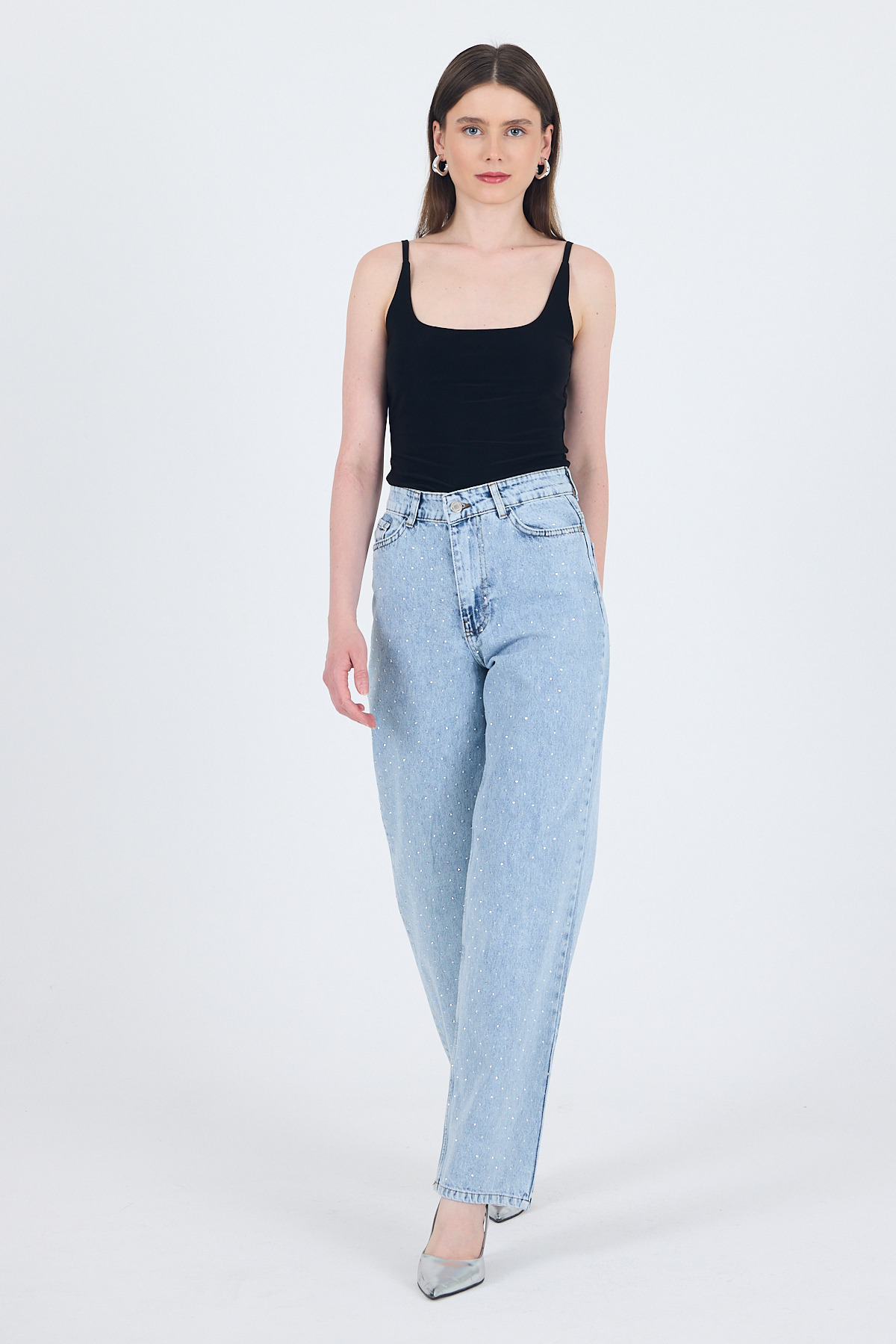 Buzkar Taş Detaylı Düz Paça Jean Pantolon 4910 - RAYS