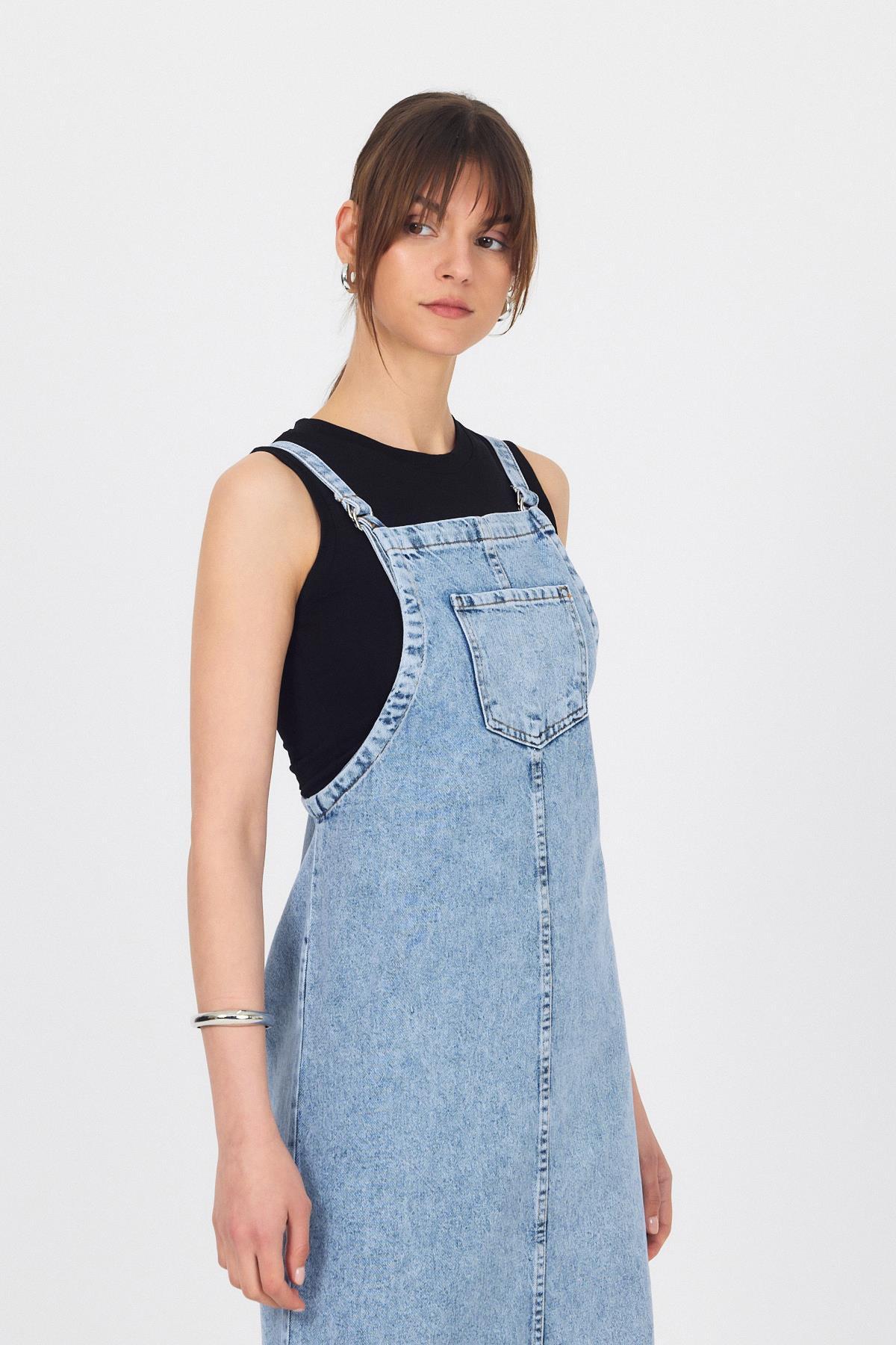 Buzkar Torba Cepli Kot Salopet Elbise 2025 - 5