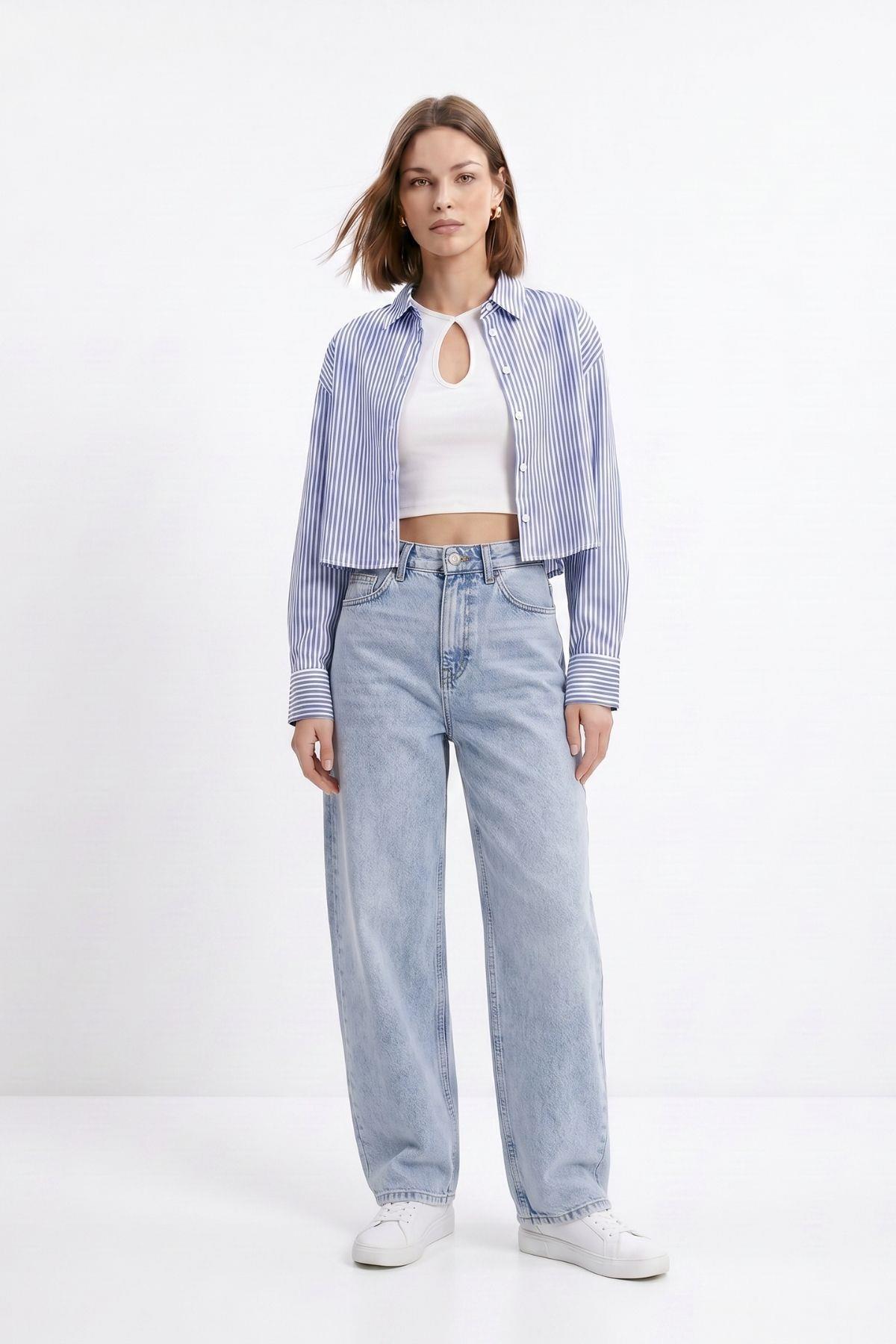 Yüksek Bel Baggy Jean 1061 Buzkar - RAYS