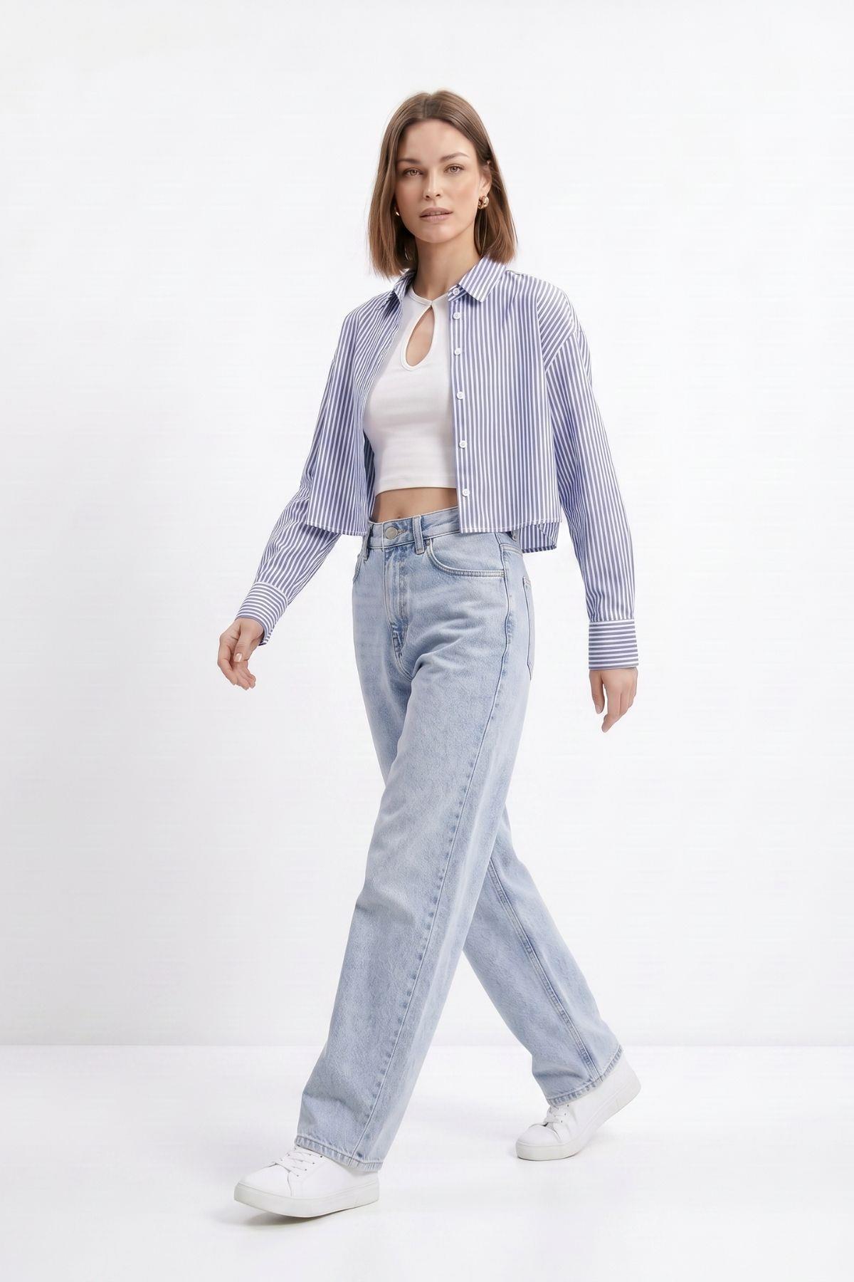Yüksek Bel Baggy Jean 1061 Buzkar - RAYS (1)