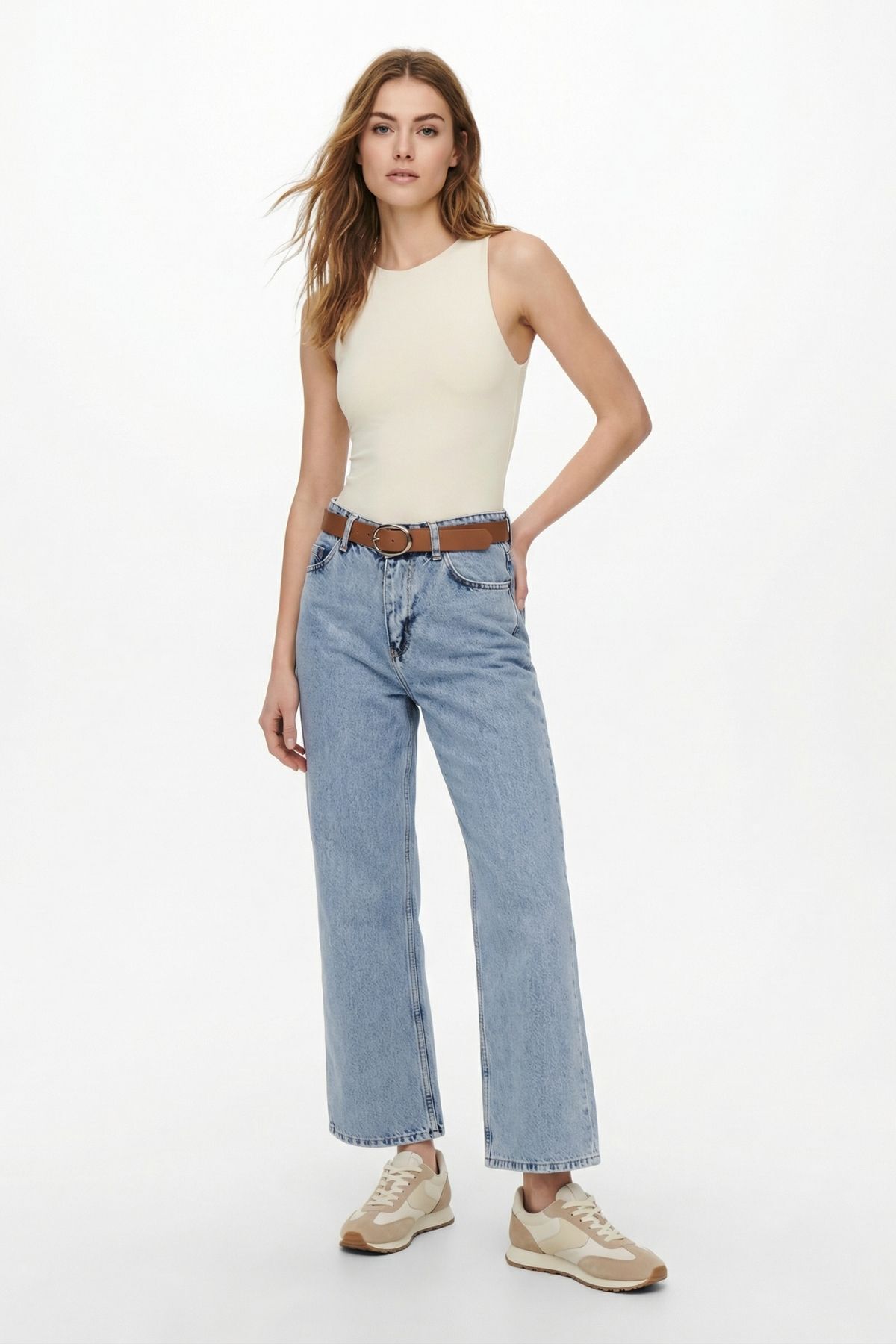 Buzkar Yüksek Bel Kemerli Düz Paça Jean 3085 - RAYS (1)