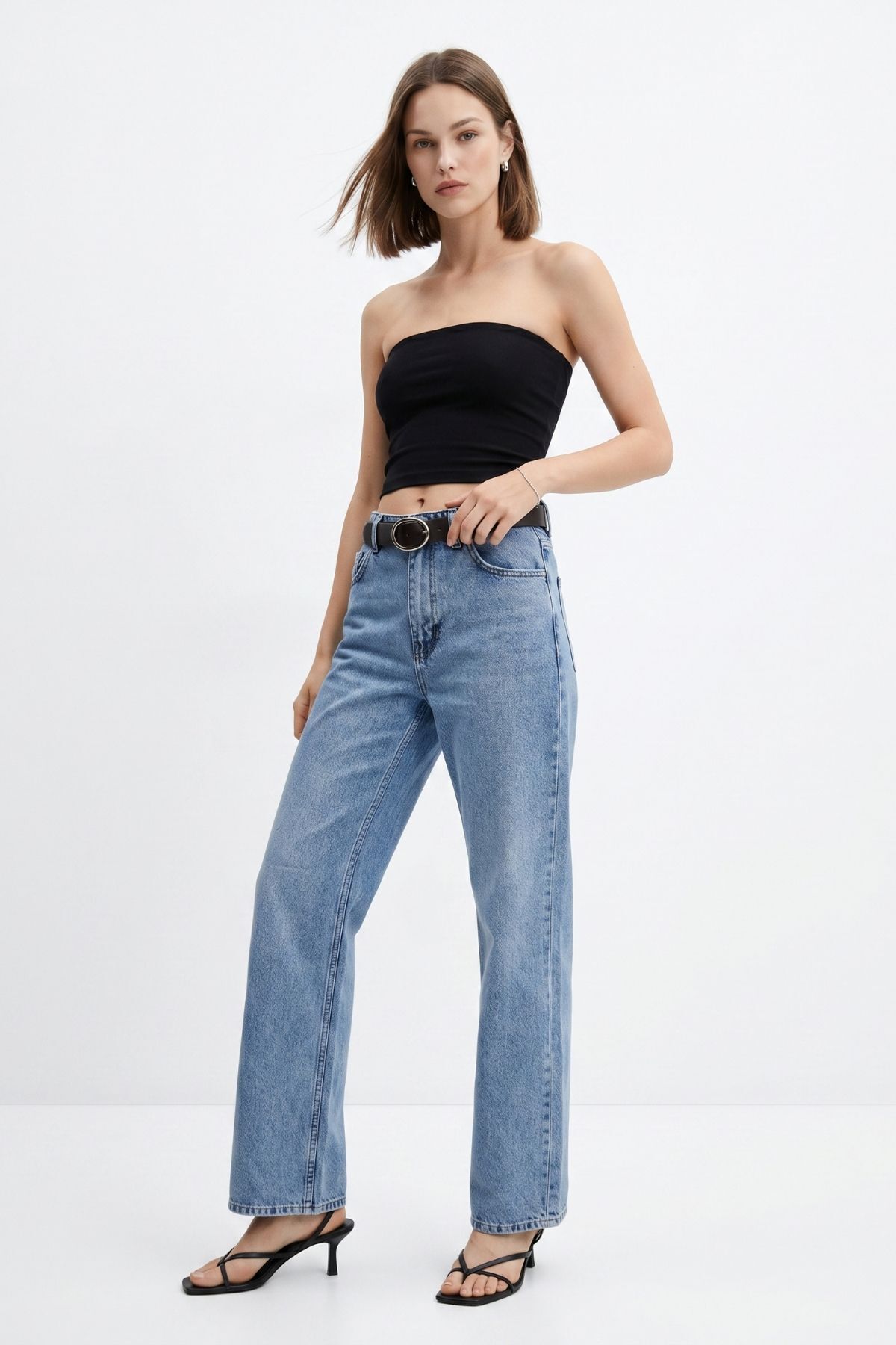 Yüksek Bel Kemerli Jean 3069 Buzkar - RAYS