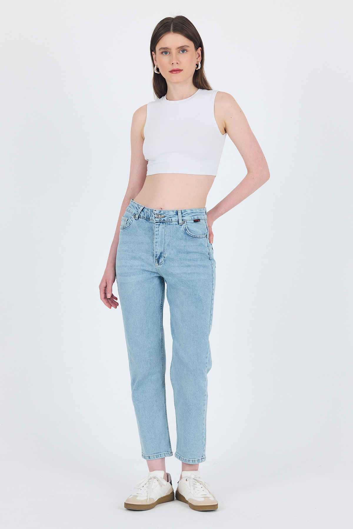 Buzkar Yüksek Bel Mom Fit Jean Pantolon 1050 - 1