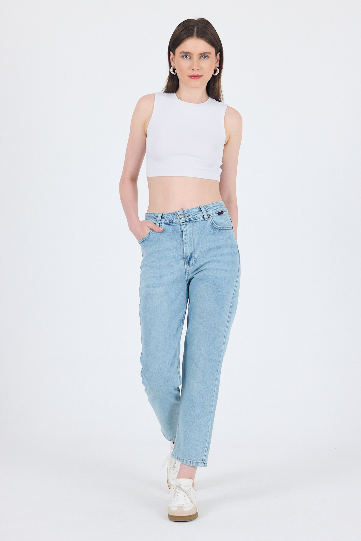 Buzkar Yüksek Bel Mom Fit Jean Pantolon 1050 - 3