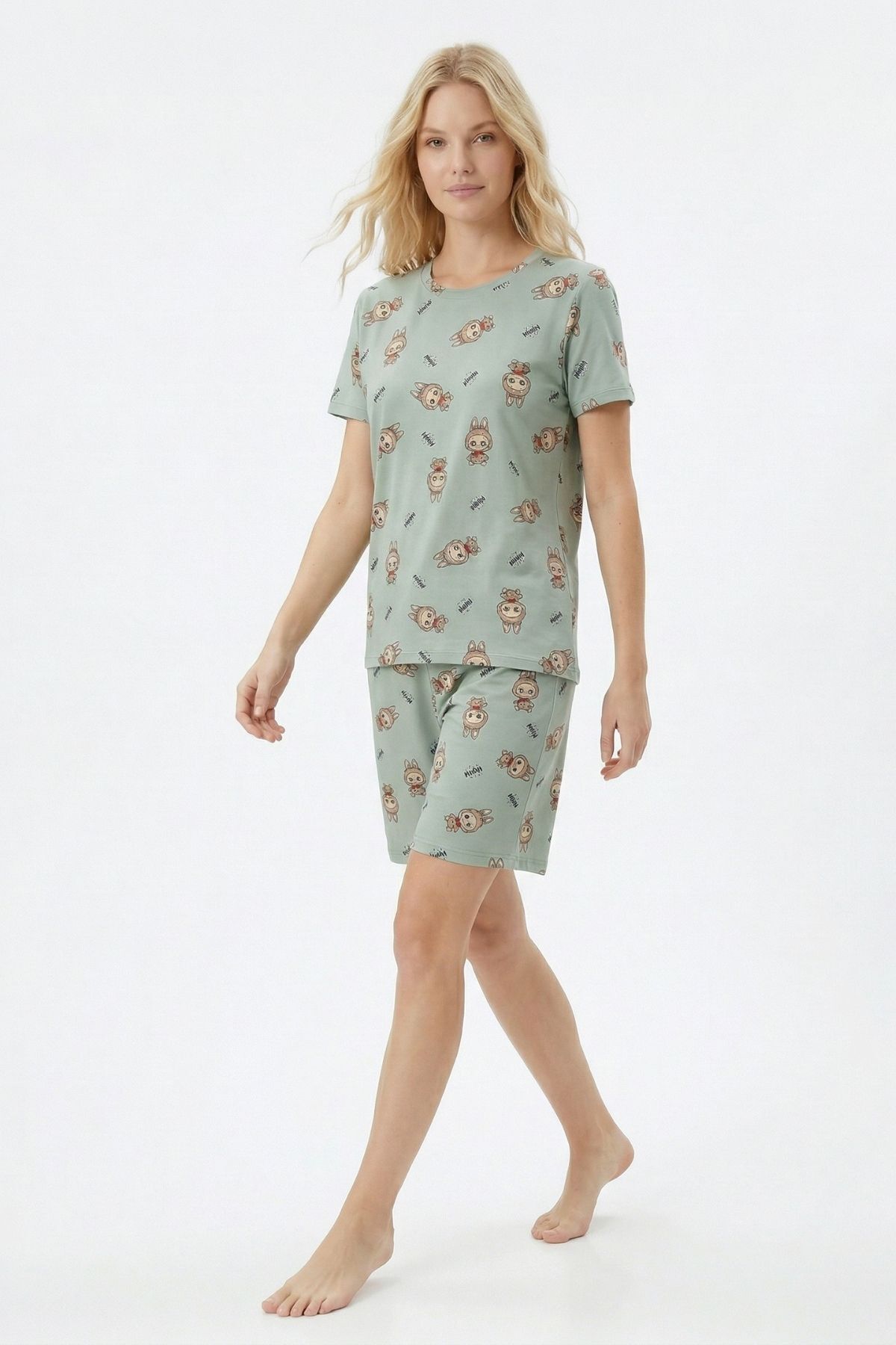 Çağla Labubu Desen Tişört Pijama Takım 0710 - RAYS