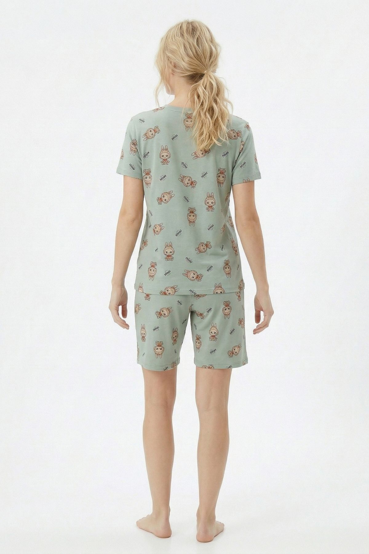 Çağla Labubu Desen Tişört Pijama Takım 0710 - 3