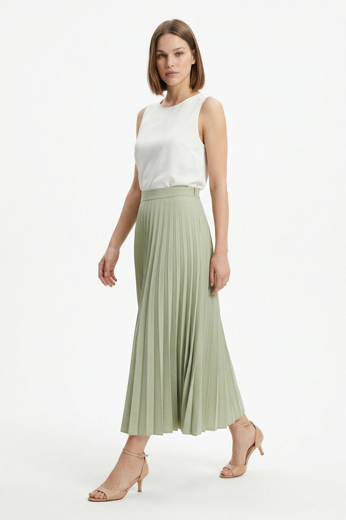 Çağla Pileli Uzun Etek 1296 - 1