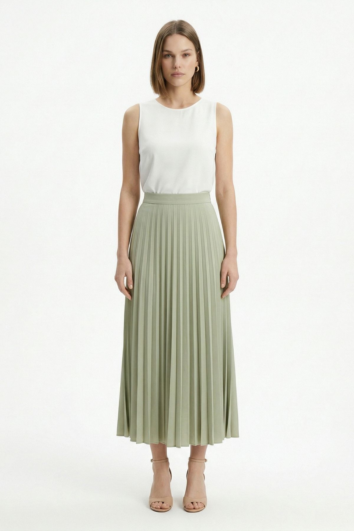 Çağla Pileli Uzun Etek 1296 - RAYS