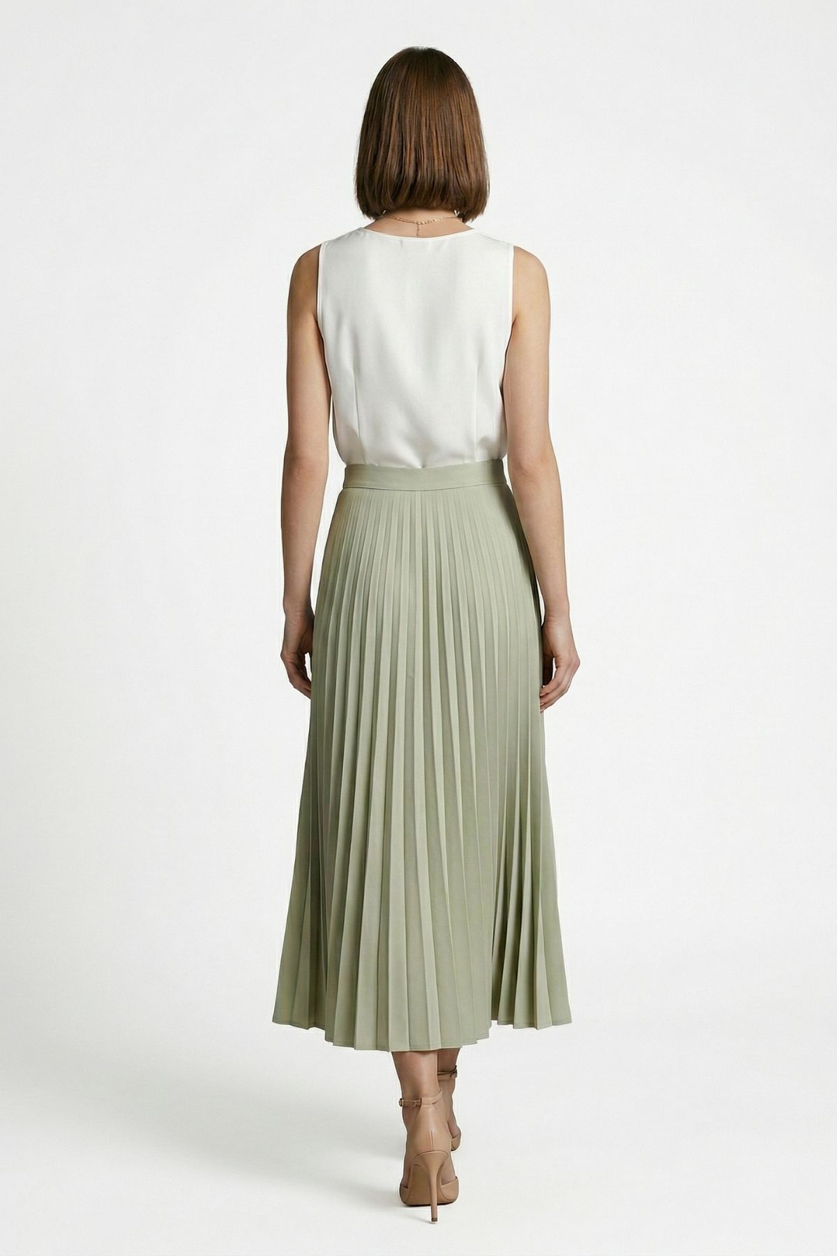 Çağla Pileli Uzun Etek 1296 - 3