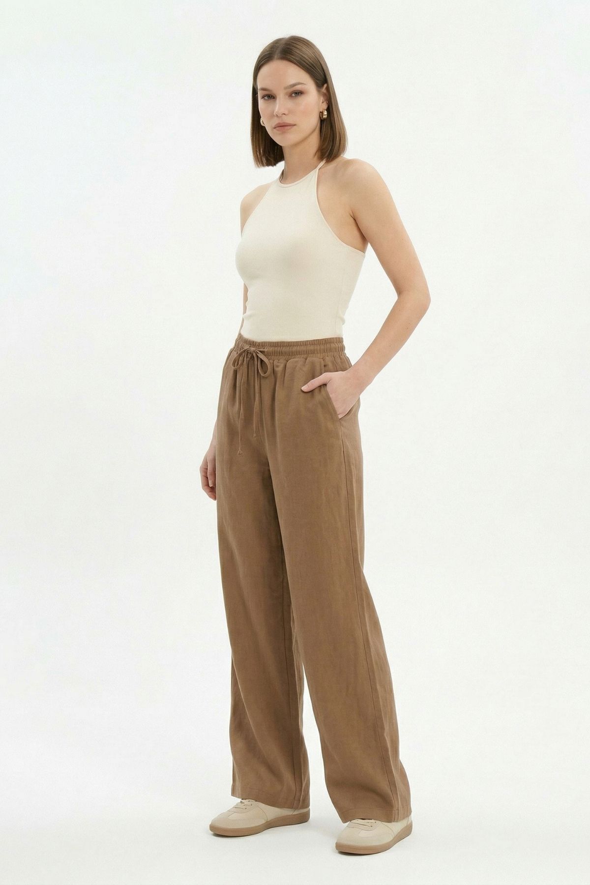 Bel Lastikli Pantolon 1200 Camel - RAYS