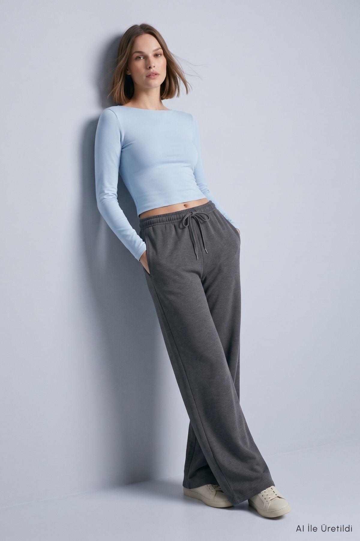 Cepli Geniş Paça Pantolon 3077A Füme - Rays