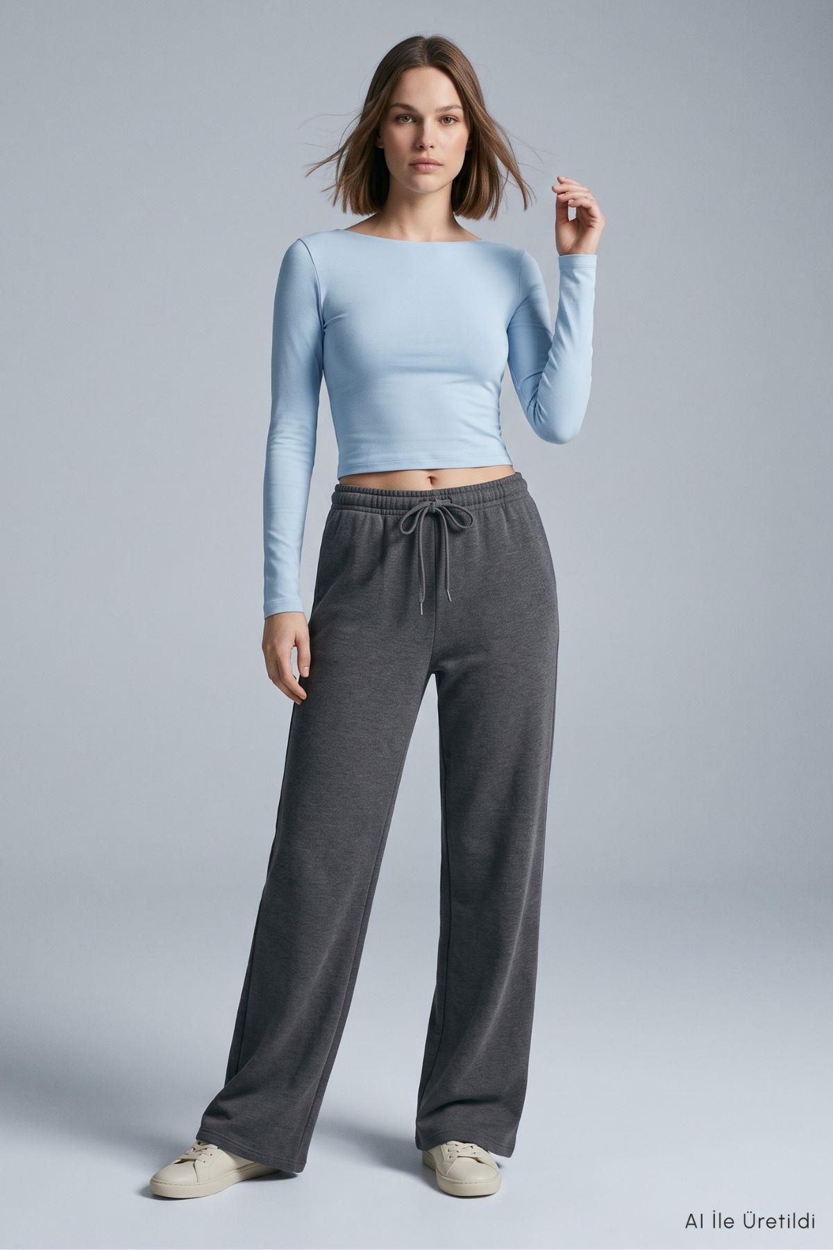 Cepli Geniş Paça Pantolon 3077A Füme - Rays
