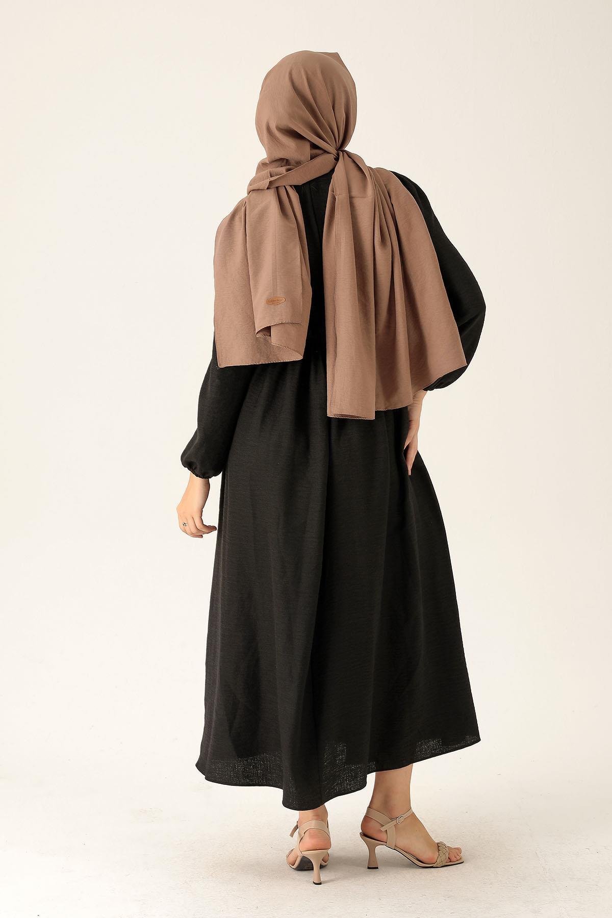 Dantel Detay Elbise - 6753A Siyah - 6