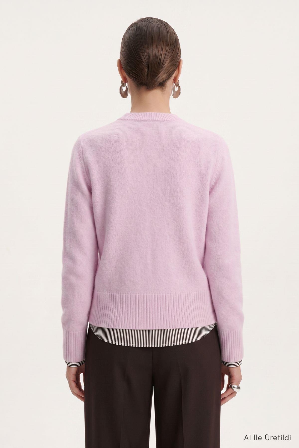 Düğmeli Kısa Hırka 70145 Pembe - RAYS