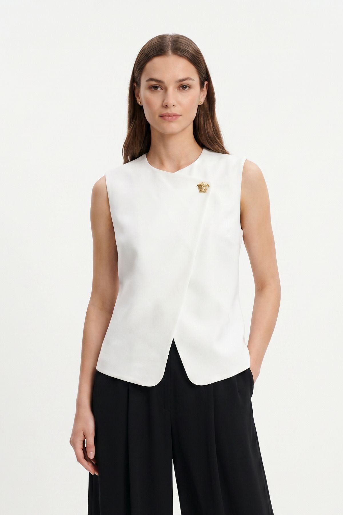 Ekru Aksesuar Detaylı Yelek 8371A - RAYS