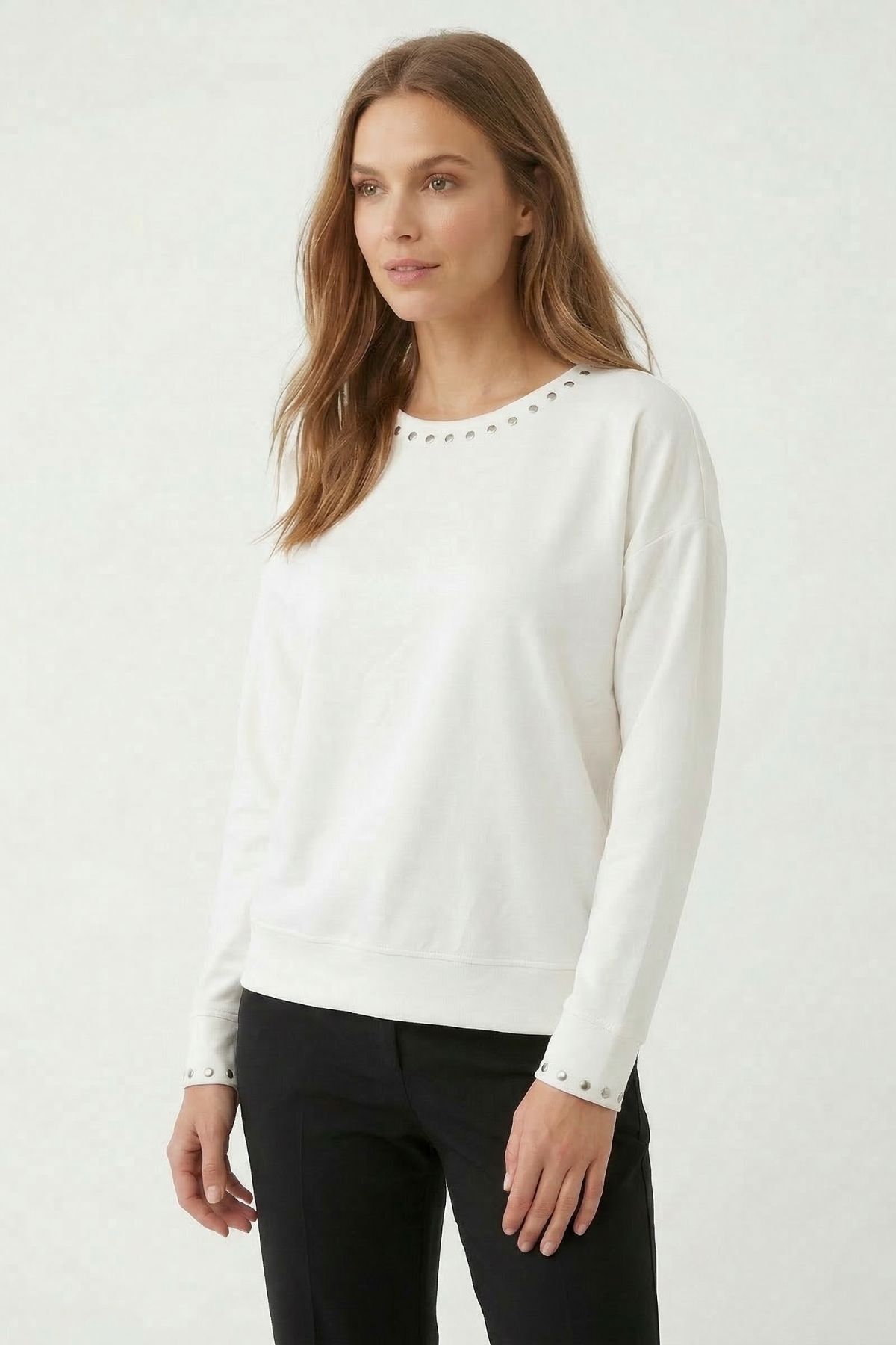 Ekru Bisiklet Yaka İspanyol Kol Bluz 8211 - RAYS