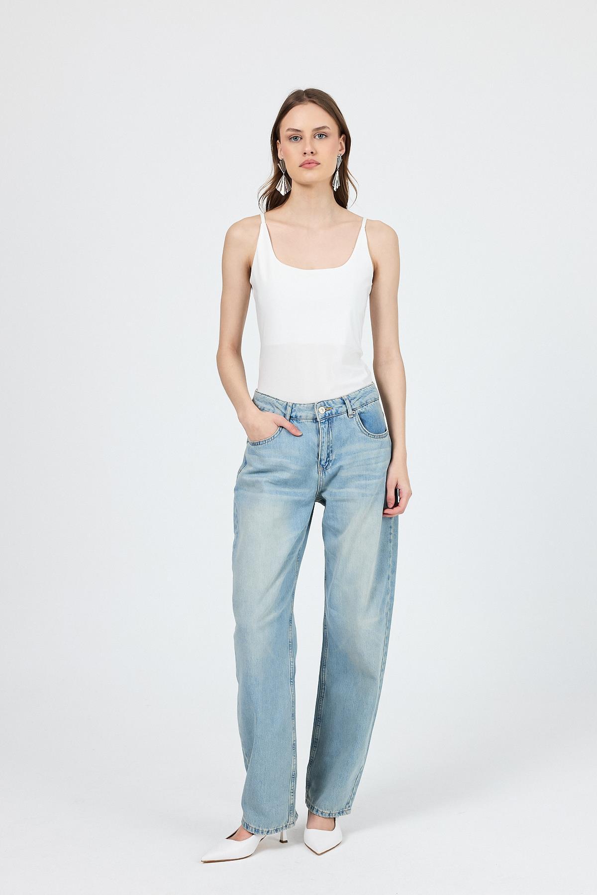 Ekru İnce Askılı Çıtçıtlı BodySuit 13255 - RAYS