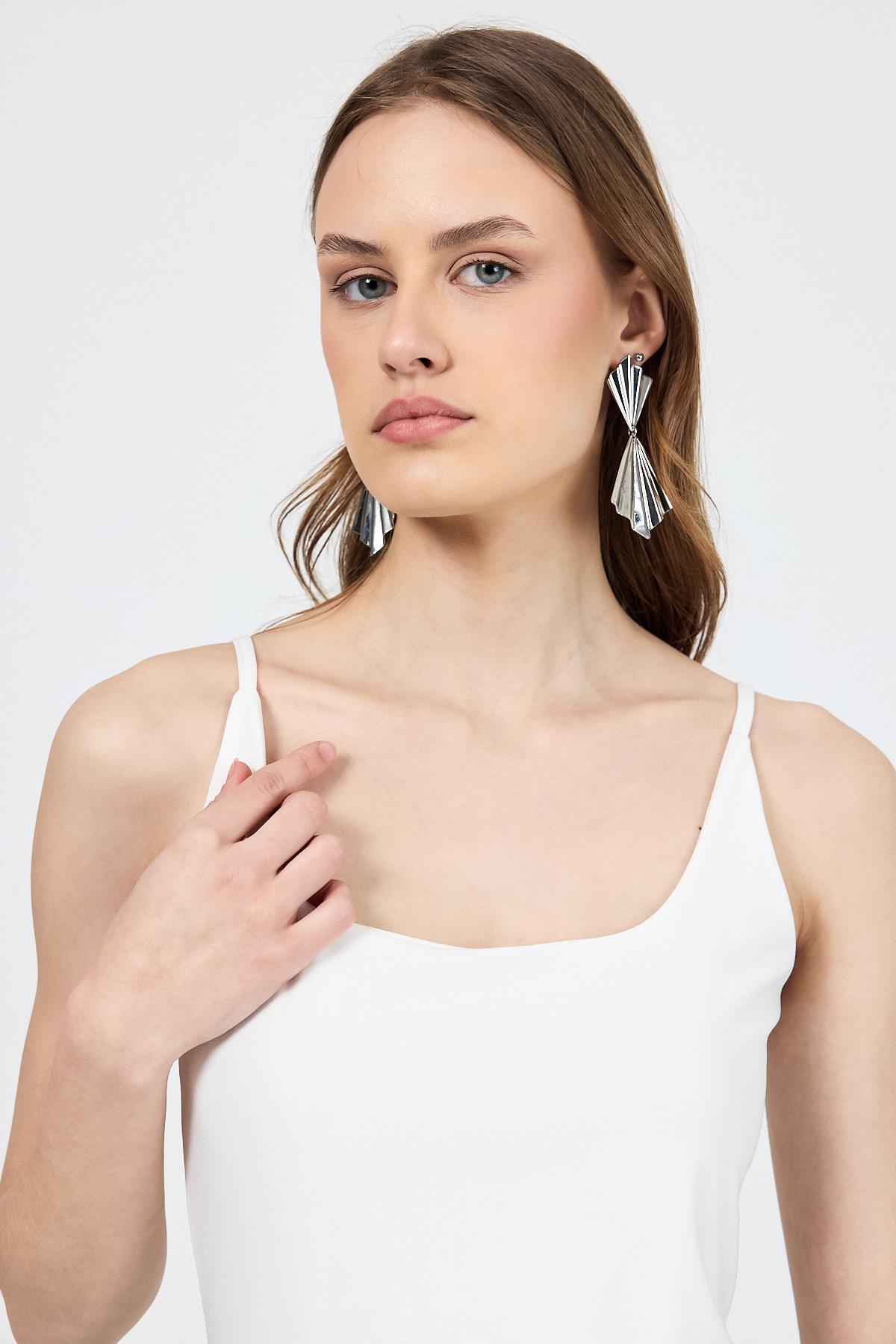 Ekru İnce Askılı Çıtçıtlı BodySuit 13255 - RAYS