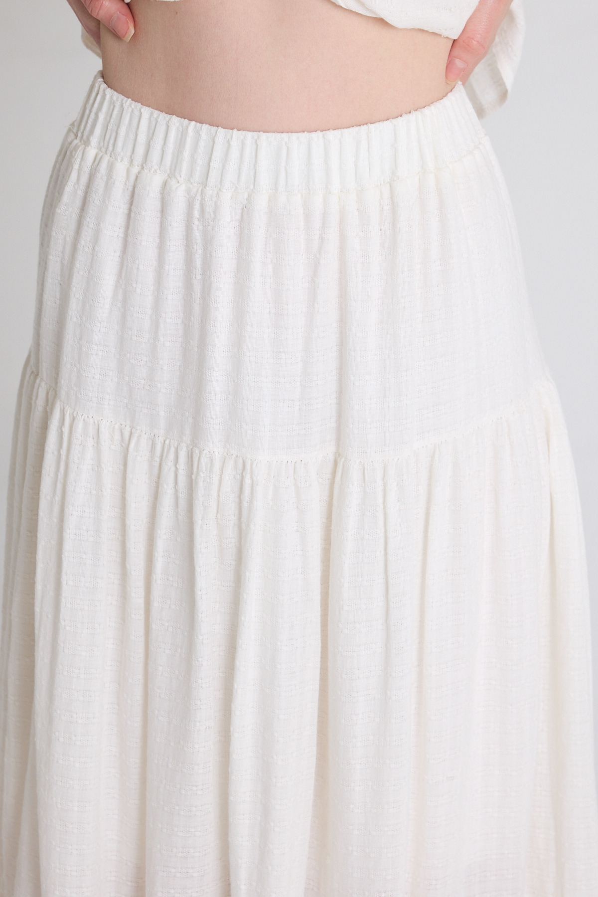 Ekru Keten Görünümlü %100 Pamuk Yelek Etek İkili Takım 5251 - 6