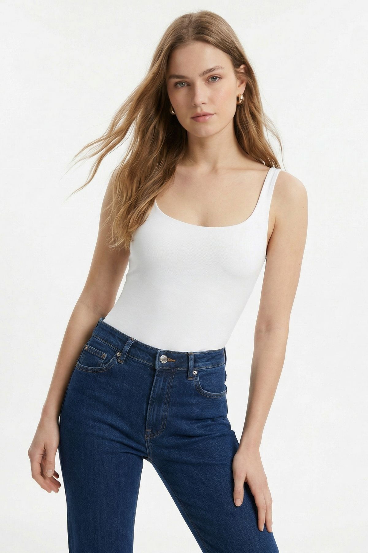 Ekru U Yaka Zıbınlı Atlet 5087 - RAYS