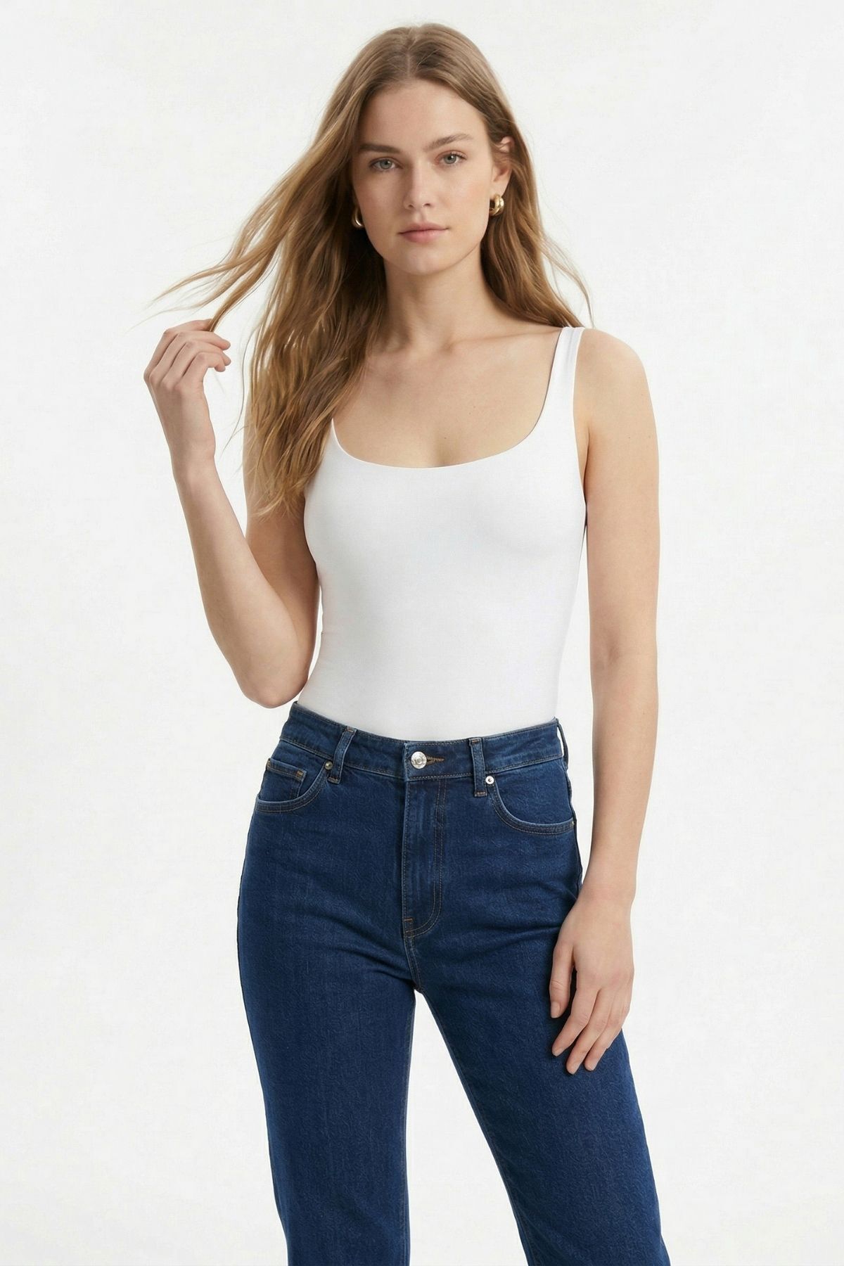 Ekru U Yaka Zıbınlı Atlet 5087 - RAYS