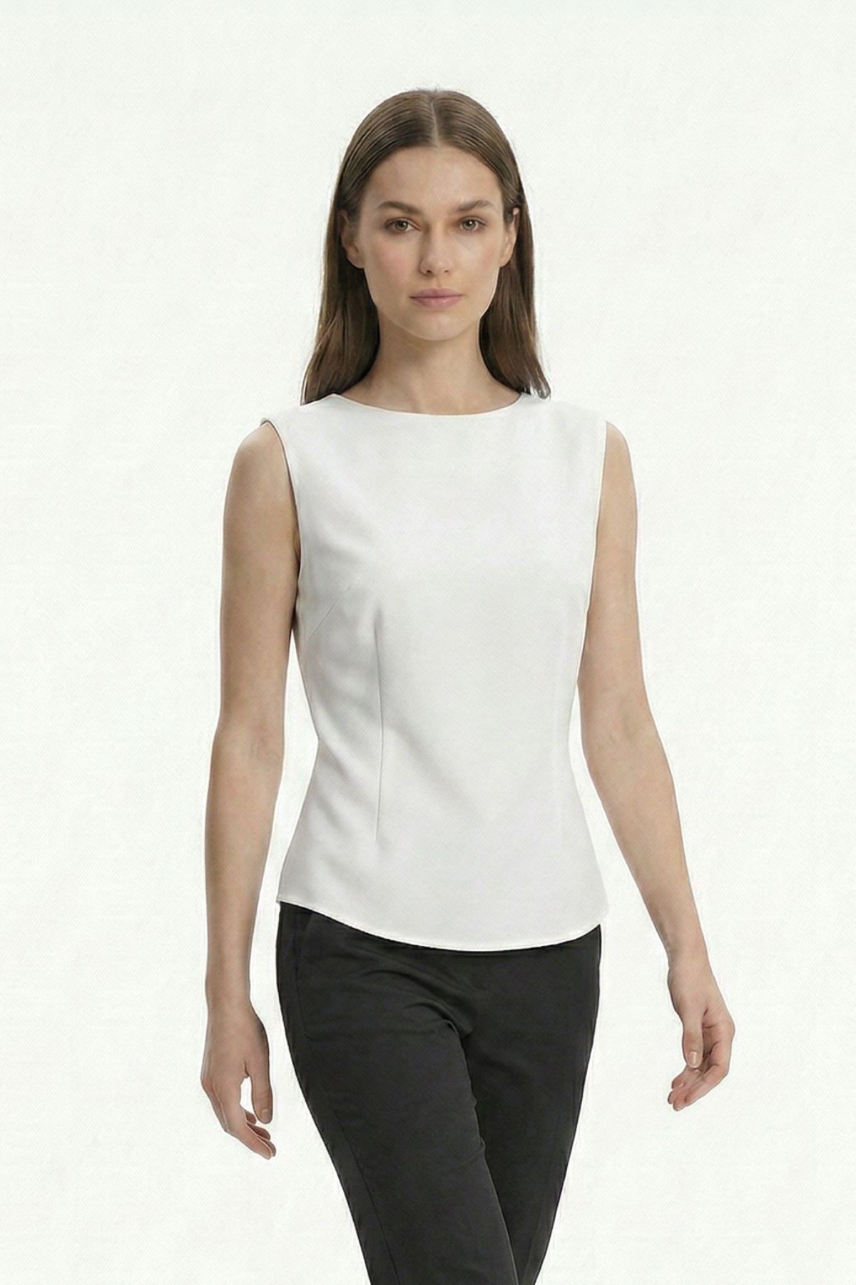 Ekru Vatkalı Bisiklet Yaka Bluz 2820 - 1