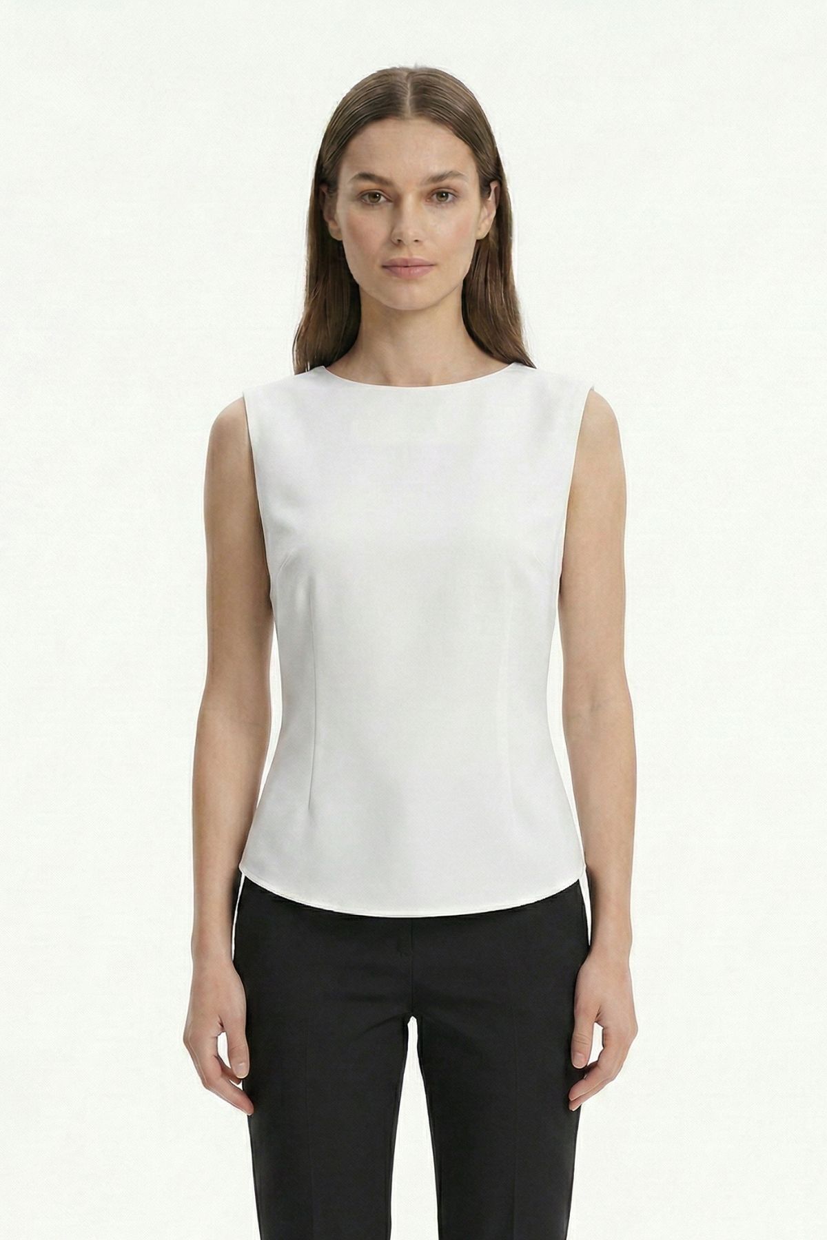 Ekru Vatkalı Bisiklet Yaka Bluz 2820 - 2