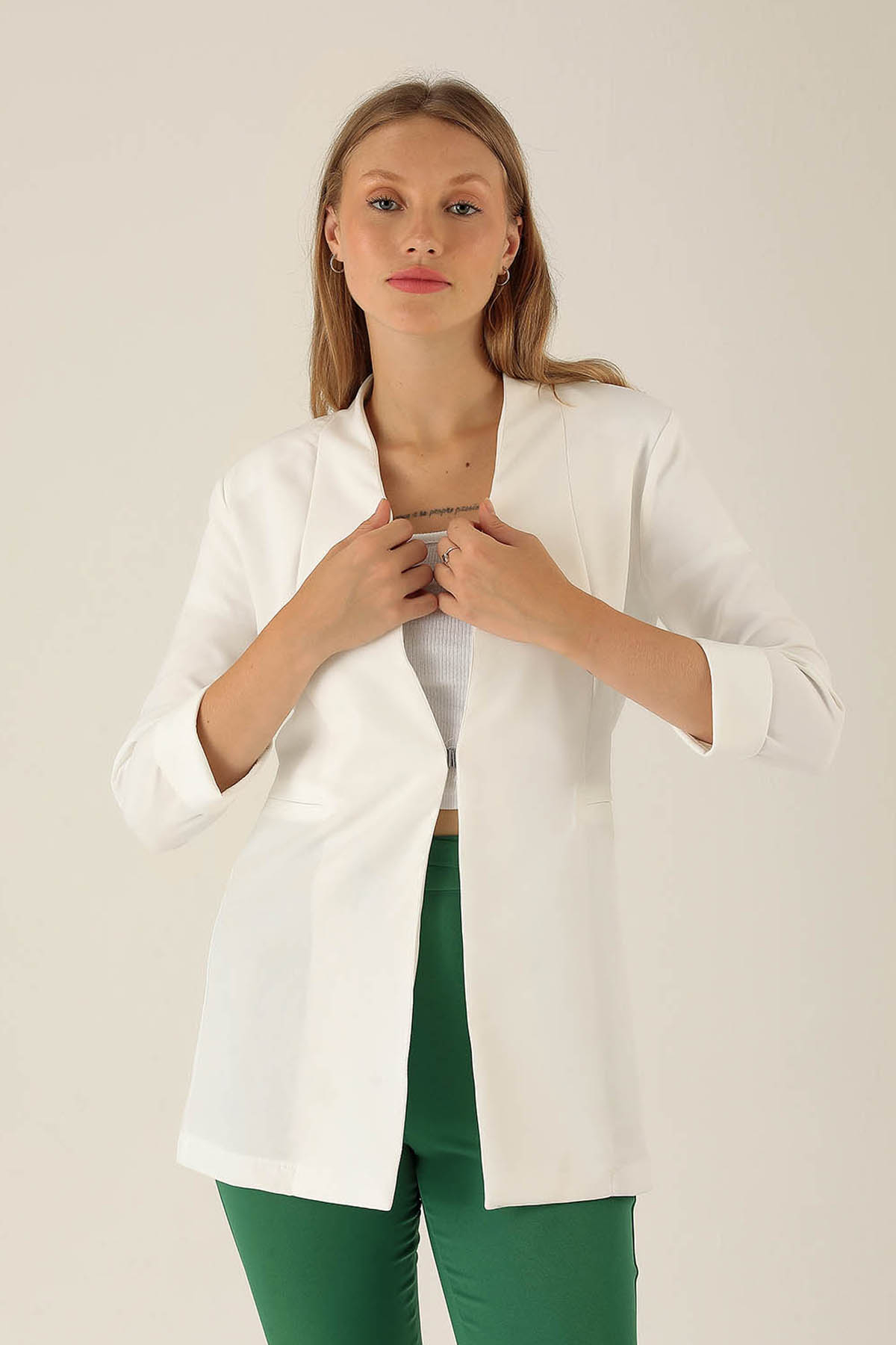 Fakir Kol Ceket - 6005A Ekru - 2