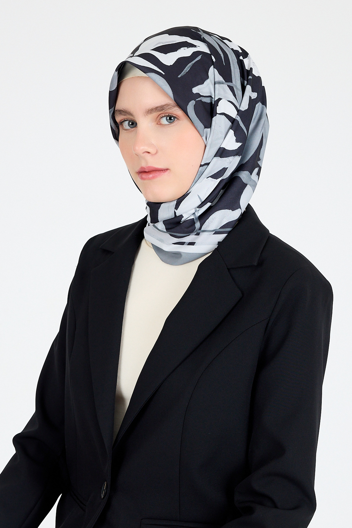 Füme Yaprak Desen Eşarp 3004 - 2