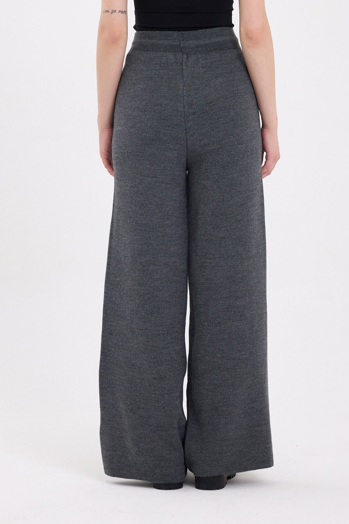 Füme Yüksek Bel Triko Palazzo Kadın Pantolon 2251 - 5