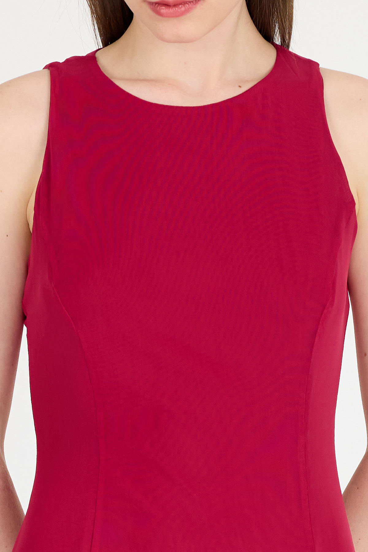 Fuşya Yandan Yırtmaçlı Tül Uzun Elbise 251657 - 4