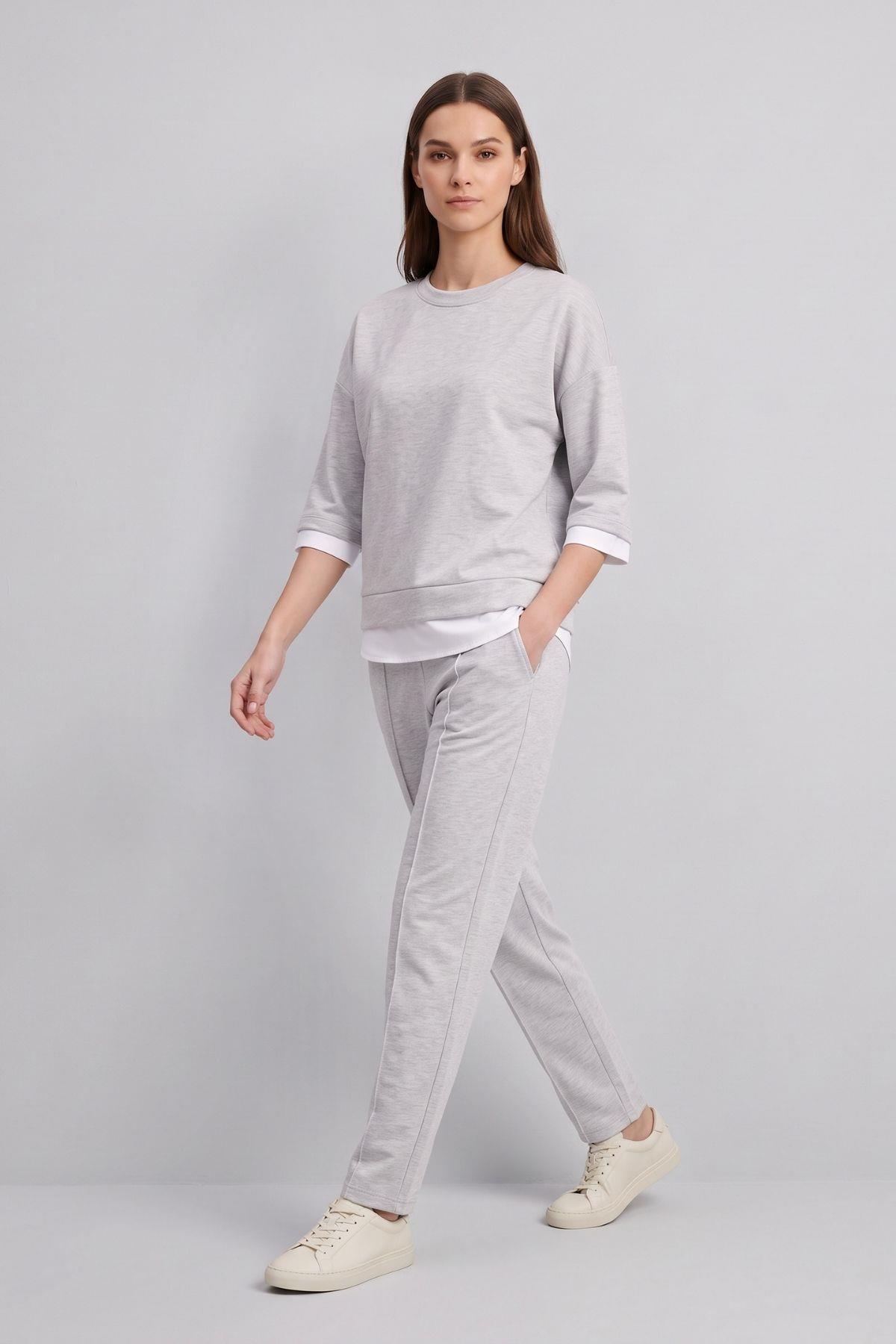 Garnili Pantolon Takım 8751A Gri Melanj - RAYS