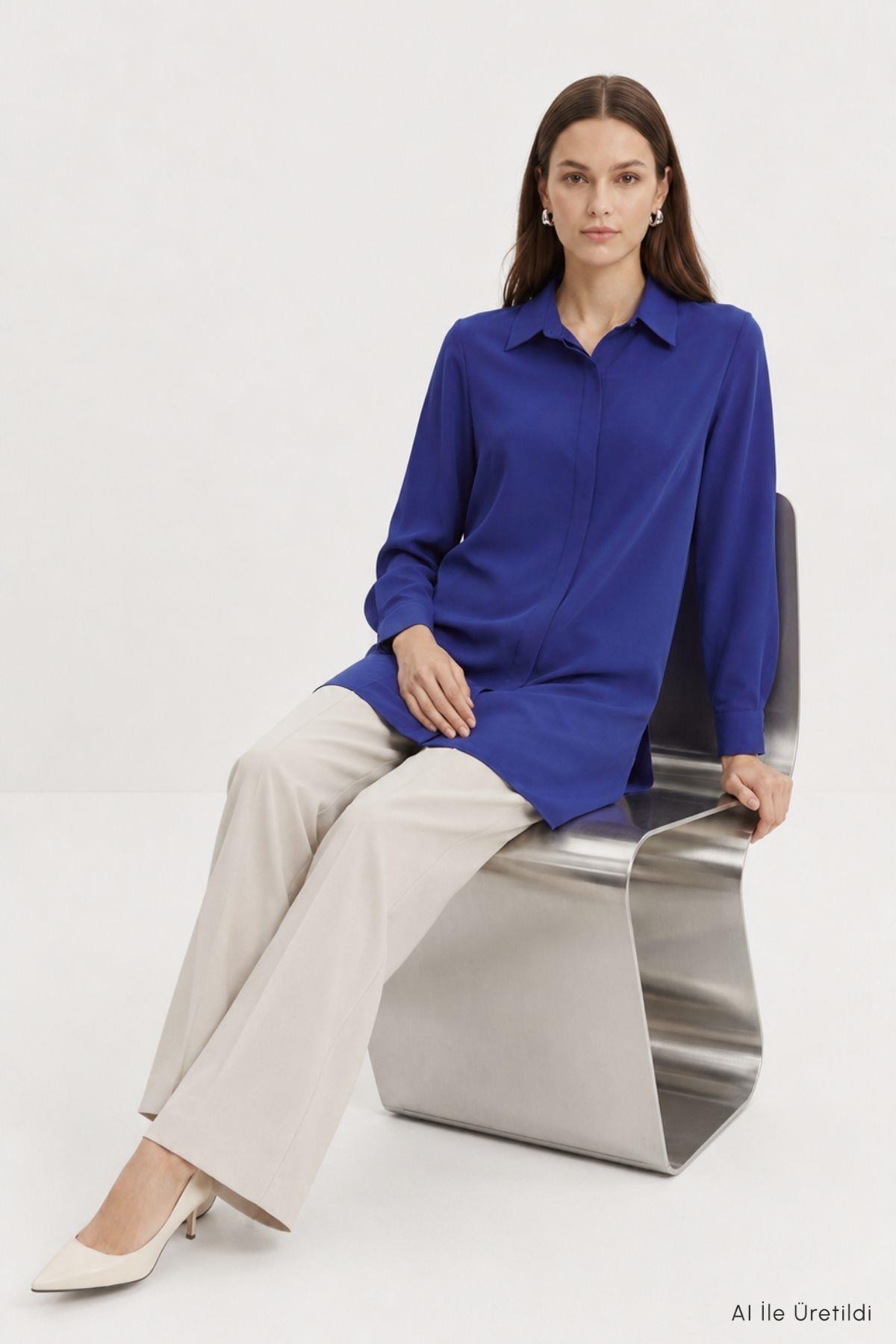 Gizli Düğmeli Tunik 8698 Laci - 1